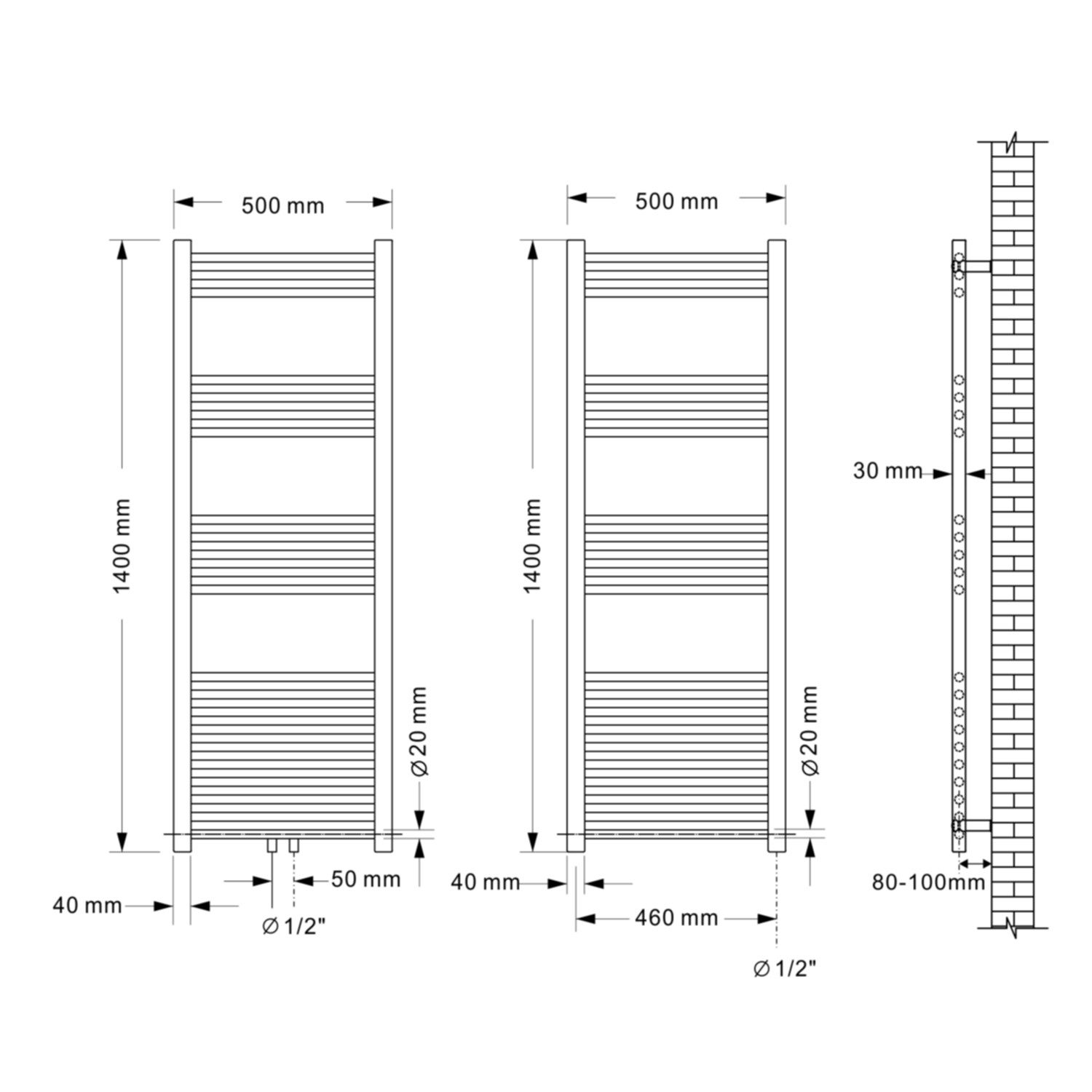 duschspa Badheizkörper Heizkörper Handtuchwärmer Handtuchhalter Weiß/Anthra günstig online kaufen