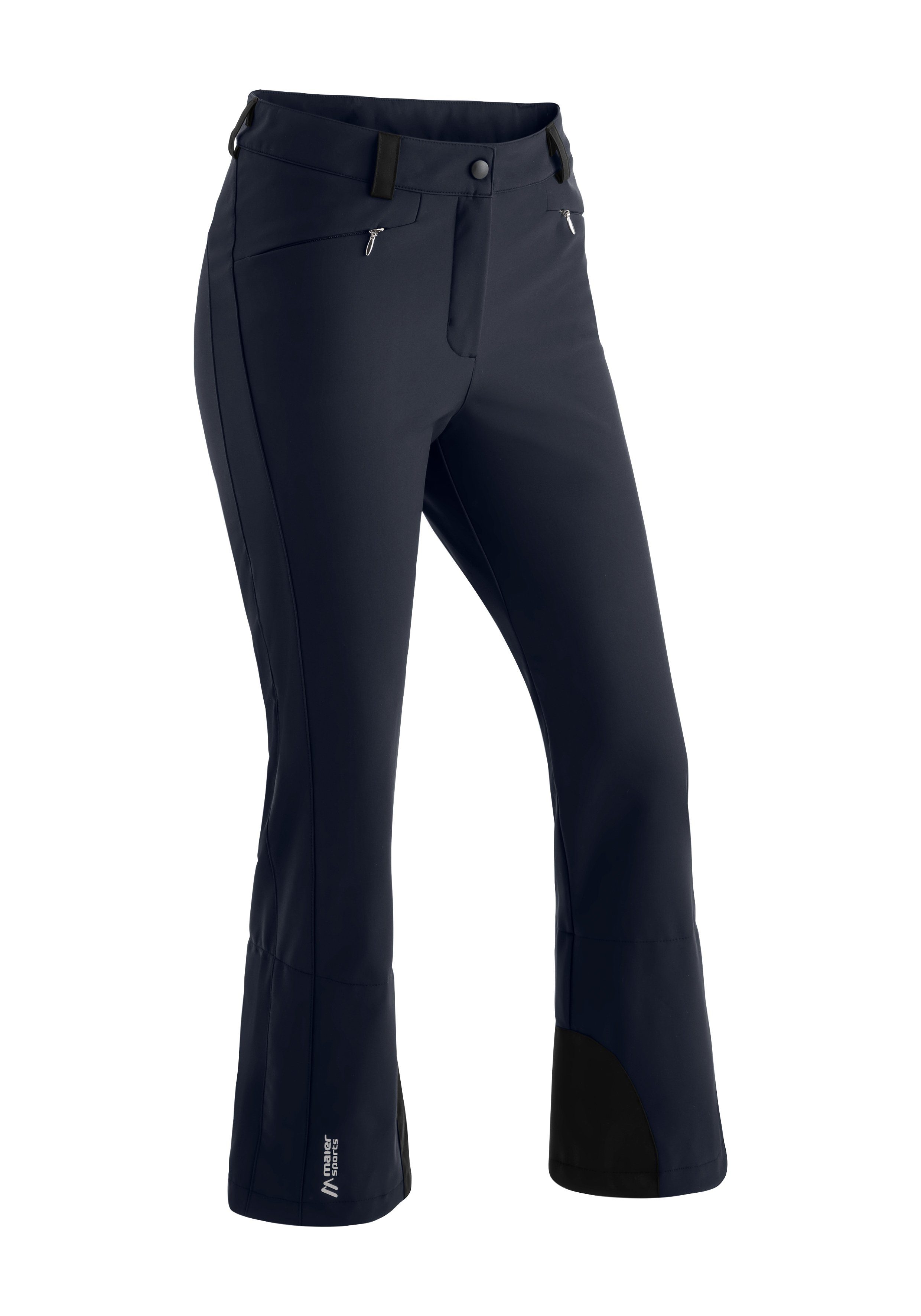 Maier Sports femininer, geschnittene in Eng Softshellhose Silhouette sportlicher Skihose Mary dunkelblau