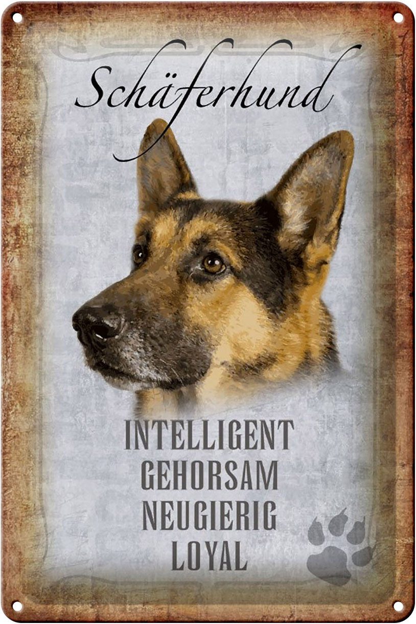 Hebold Metallschild Schild Blech 20x30cm - Made in Germany - Spruch Schäferhund Hund Metal