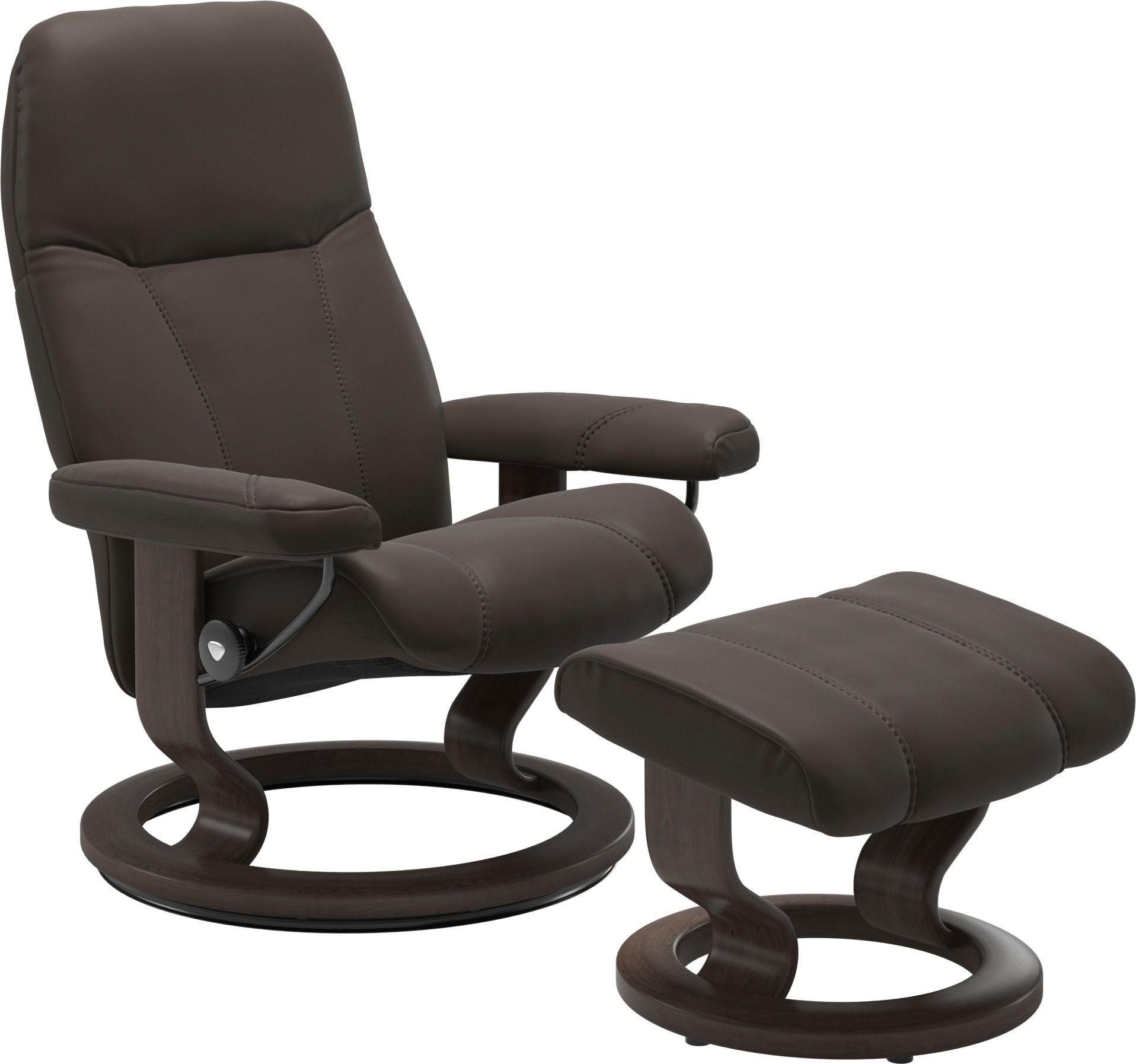 Stressless® Relaxsessel Consul (Set, Relaxsessel mit Hocker), mit Hocker, mit Classic Base, Größe L, Gestell Wenge | Funktionssessel