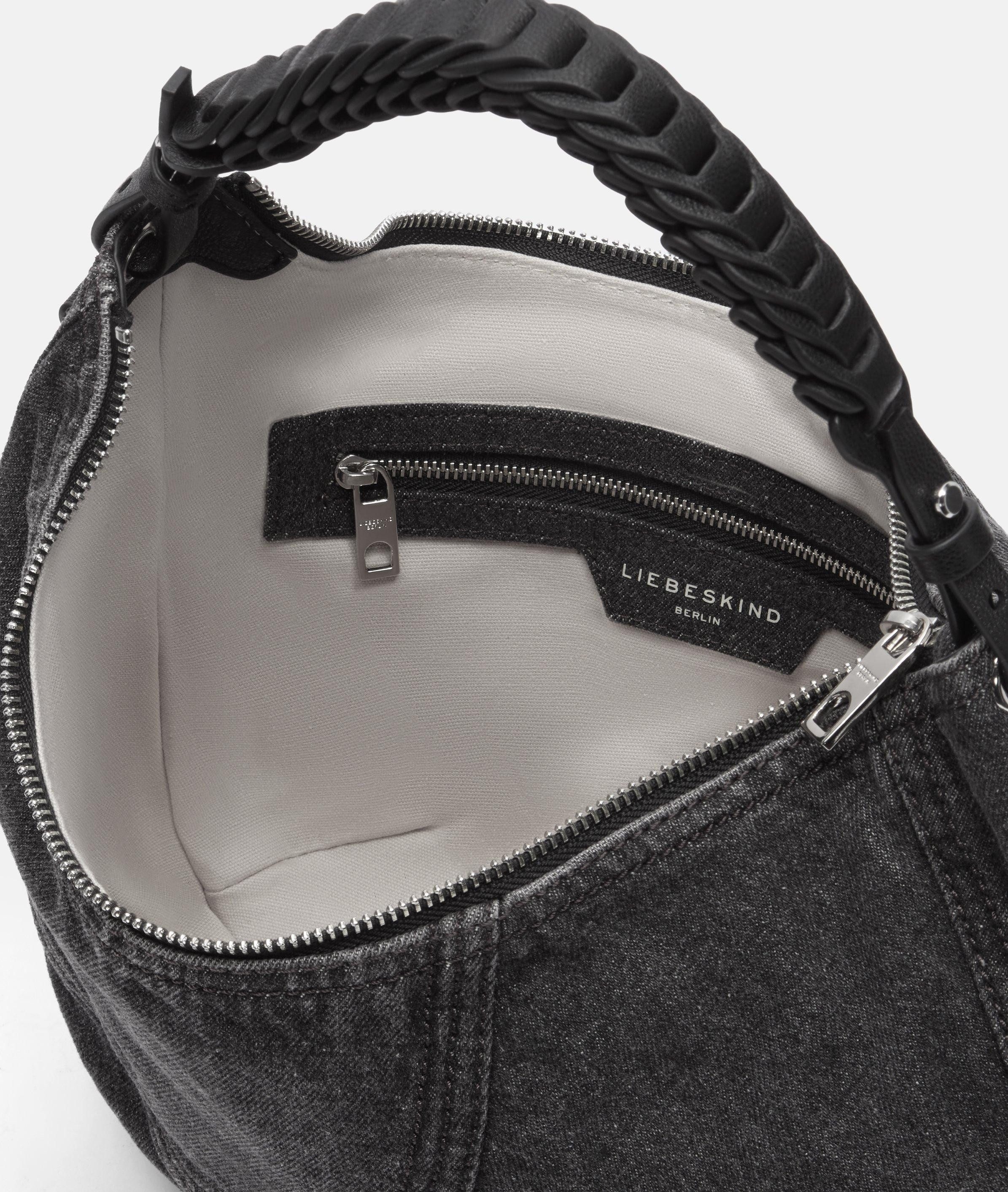 Liebeskind Berlin Schultertasche Denim Luna Hobo S, Handliche Hobo-Bag aus Denim