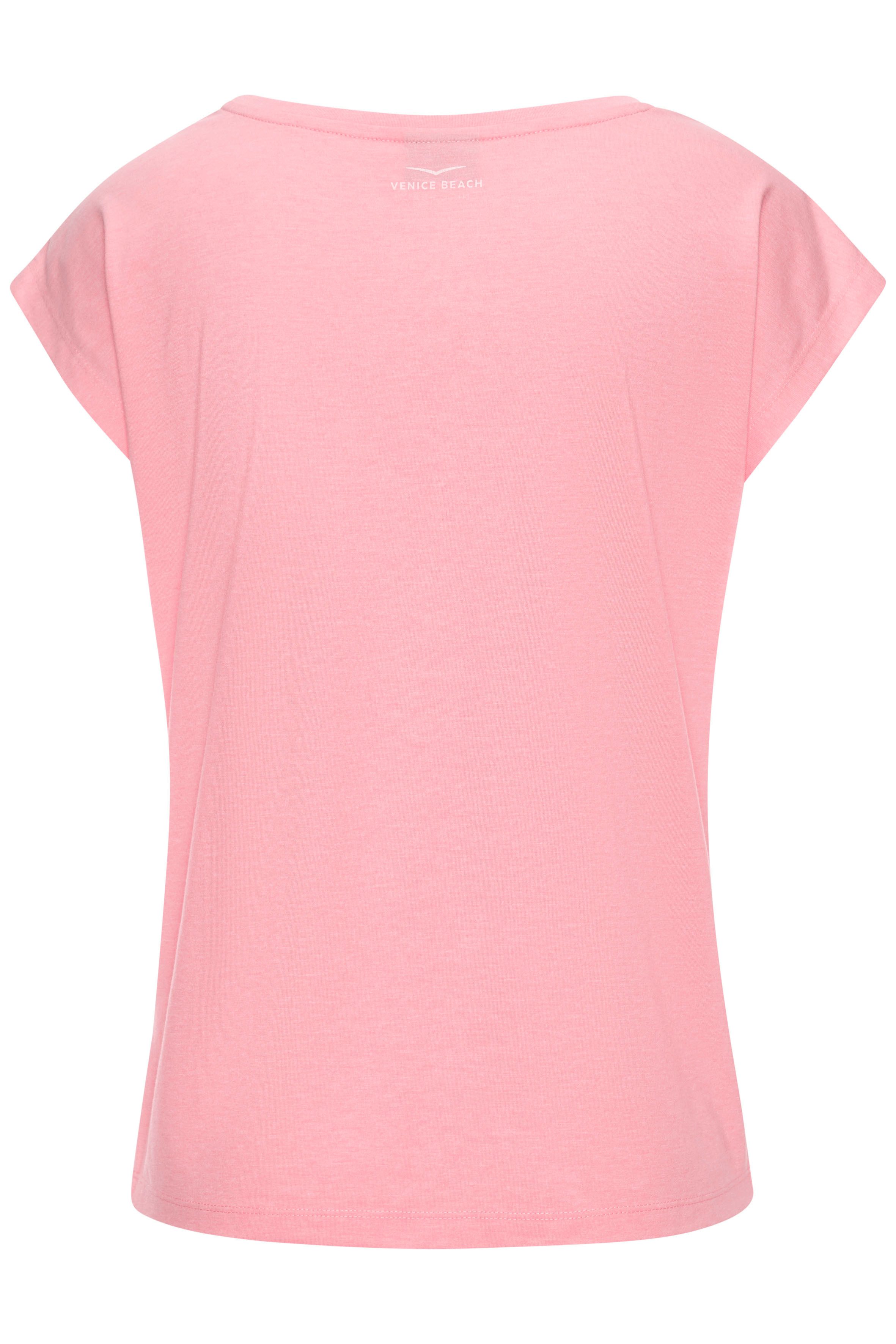 Venice Beach Kurzarmshirt mit Frontdruck, T-Shirt aus Baumwollmischung, Basic, casual