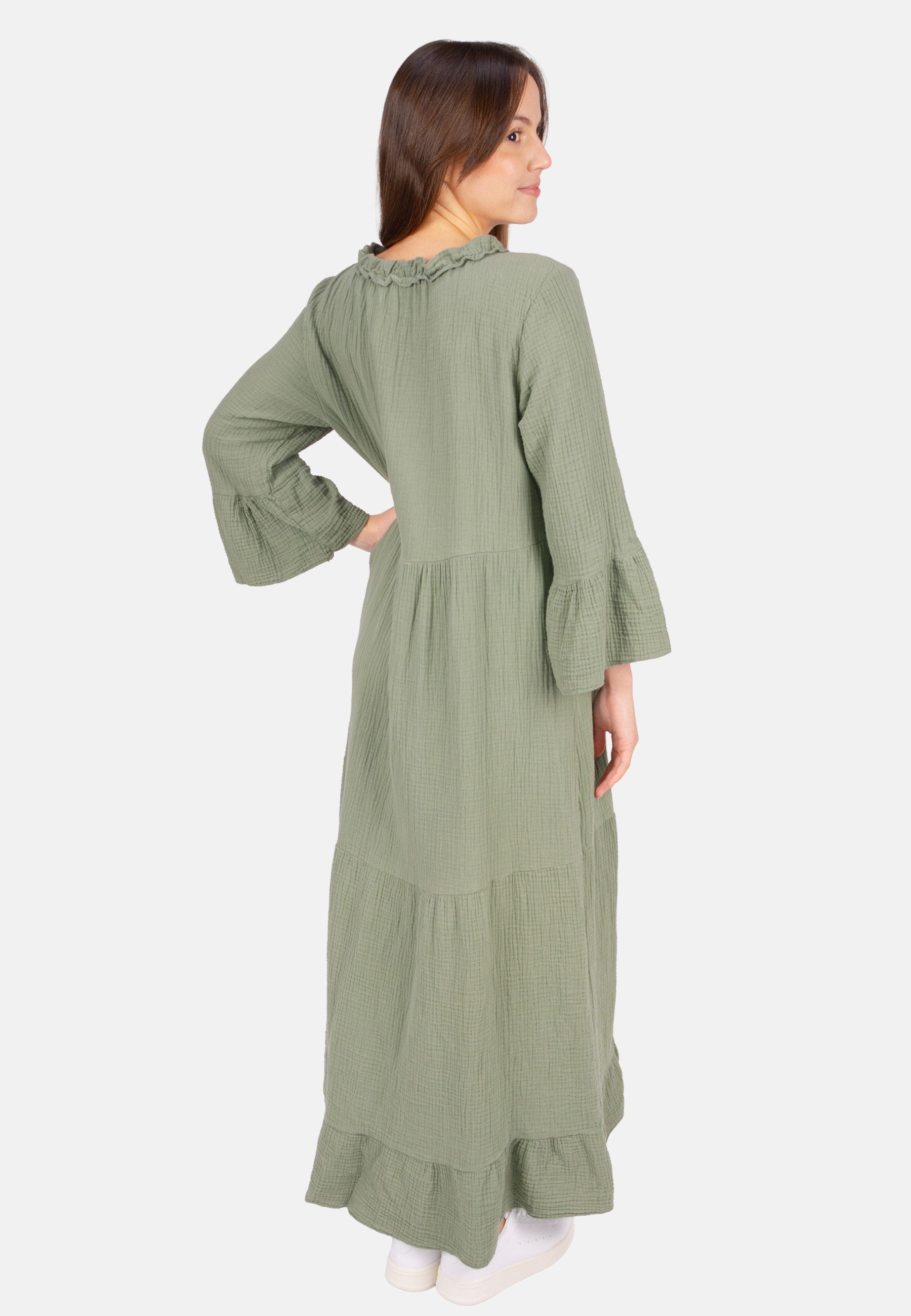 Seasons of April Maxikleid AMARA MUSSELIN (1-tlg) Seasons of April Musselin Maxikleid Amara Damen Baumwolle Boho Lang