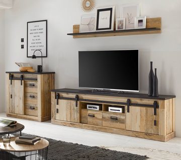 Furn.Design Lowboard Stove (Flat-TV Unterschrank in Used Wood, Breite 200 cm), mit Schiebetüren, Soft-Close