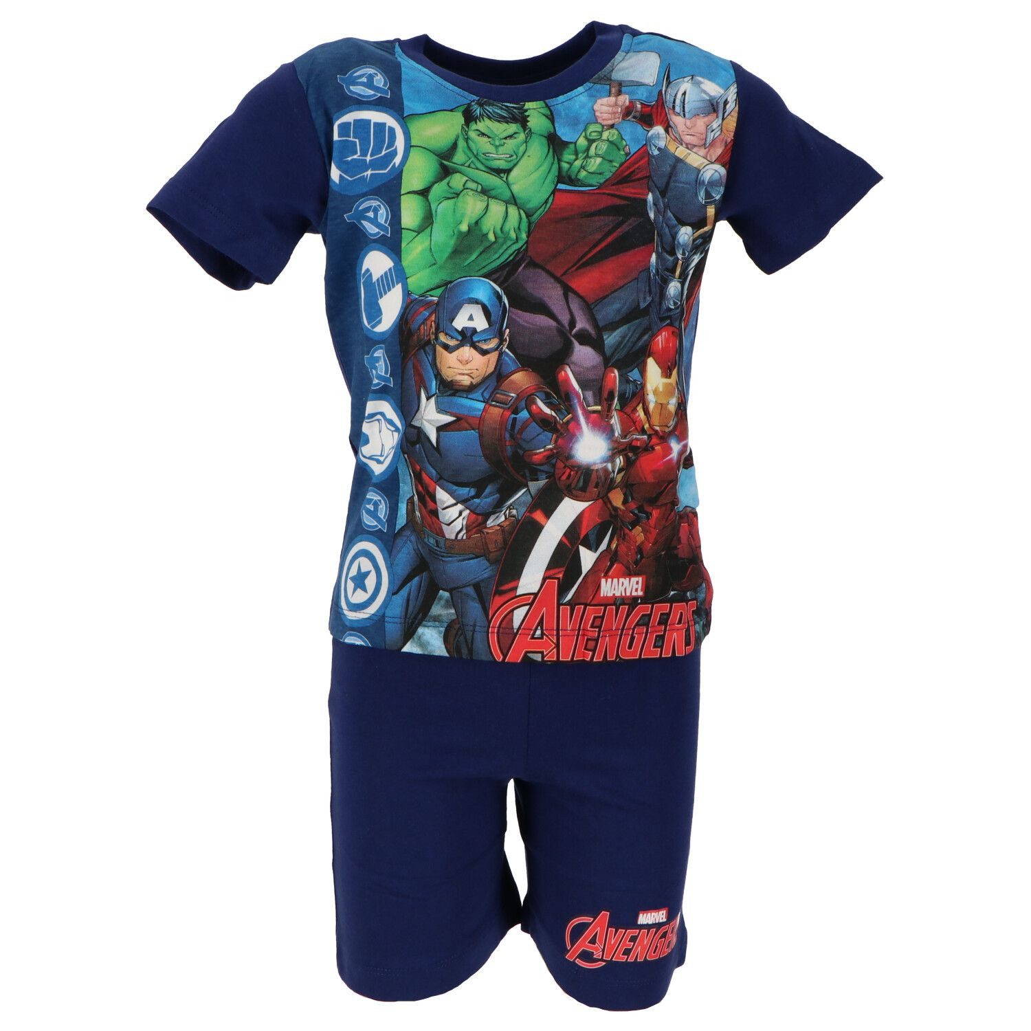 The AVENGERS Schlafanzug Kurzarm-Schlafanzug für Kinder 100% Baumwolle, Shortama-Design