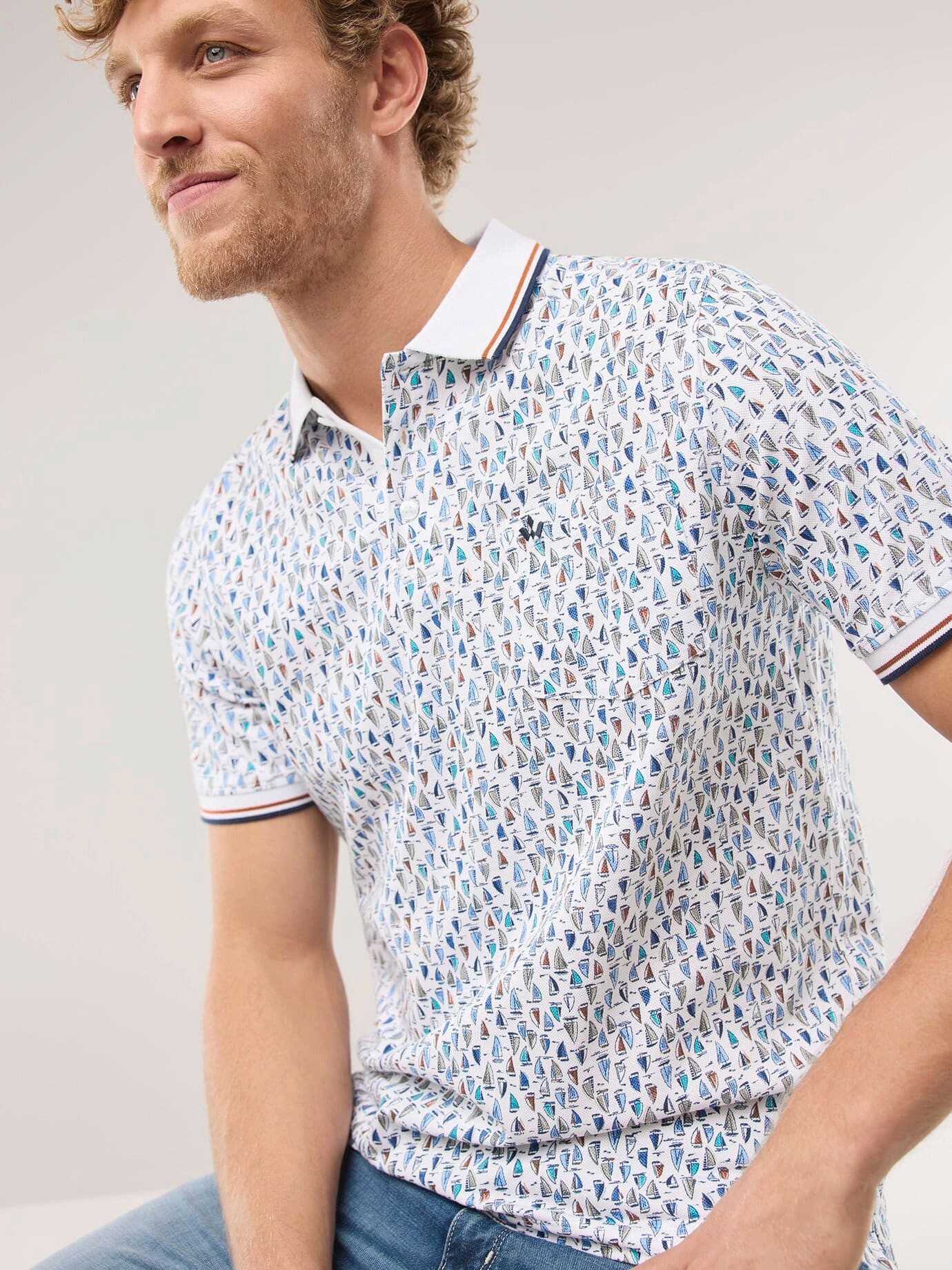 Walbusch Poloshirt Herren Pique-Polo Hitzefrei Kurzarm luftiger Piqué Baumwoll-Polo, 3-Knopf, Brusttasche, pflegeleicht – Bild 3 von 4