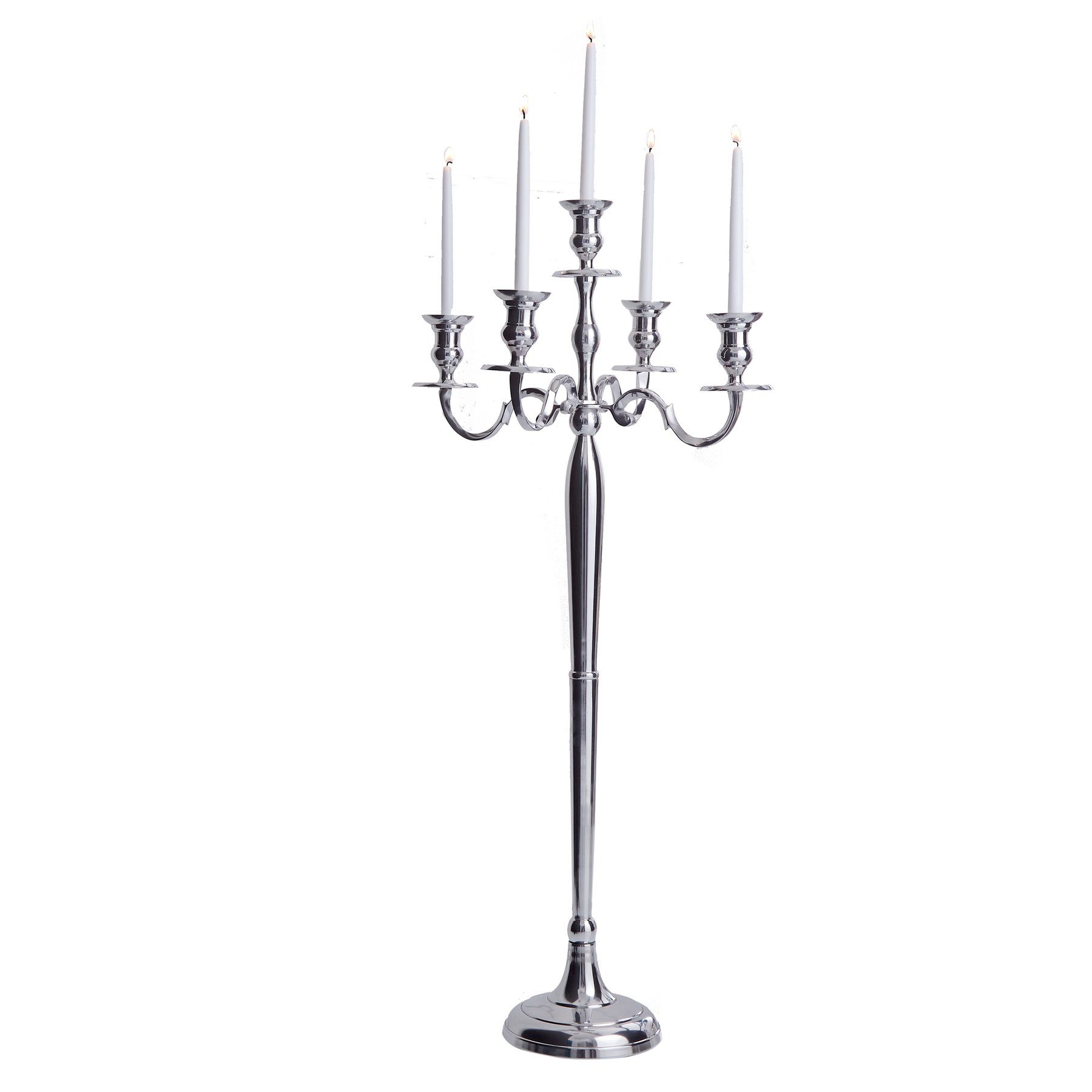 riess-ambiente Kerzenständer MODERN BAROCK 120cm silber, Metall · Kerzenhal günstig online kaufen