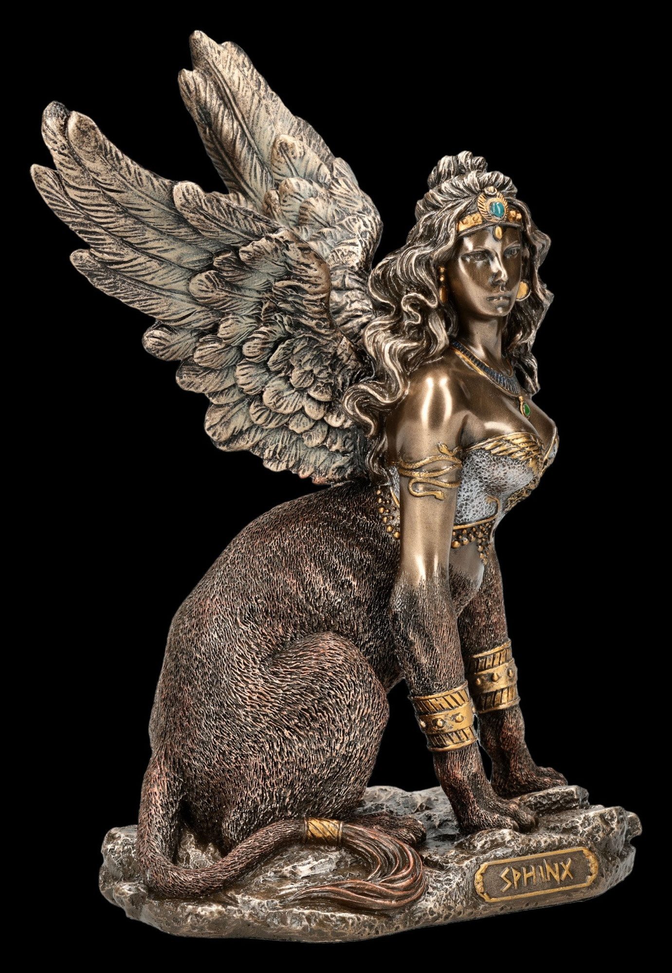 Figuren Shop GmbH Dekofigur Sphinx Figur – Griechische Mythologie Statue Veronese Sammlerfigur