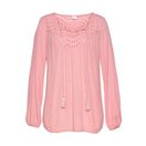 LASCANA Crepebluse mit Lochstickerei, Damenbluse, lockere Passform