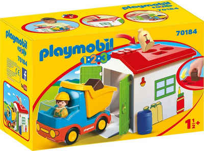 Playmobil® Konstruktions-Spielset LKW mit Sortiergarage (70184), Playmobil 1-2-3, Made in Europe