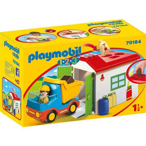 Playmobil® Konstruktions-Spielset LKW mit Sortiergarage (70184), Playmobil 1-2-3, Made in Europe