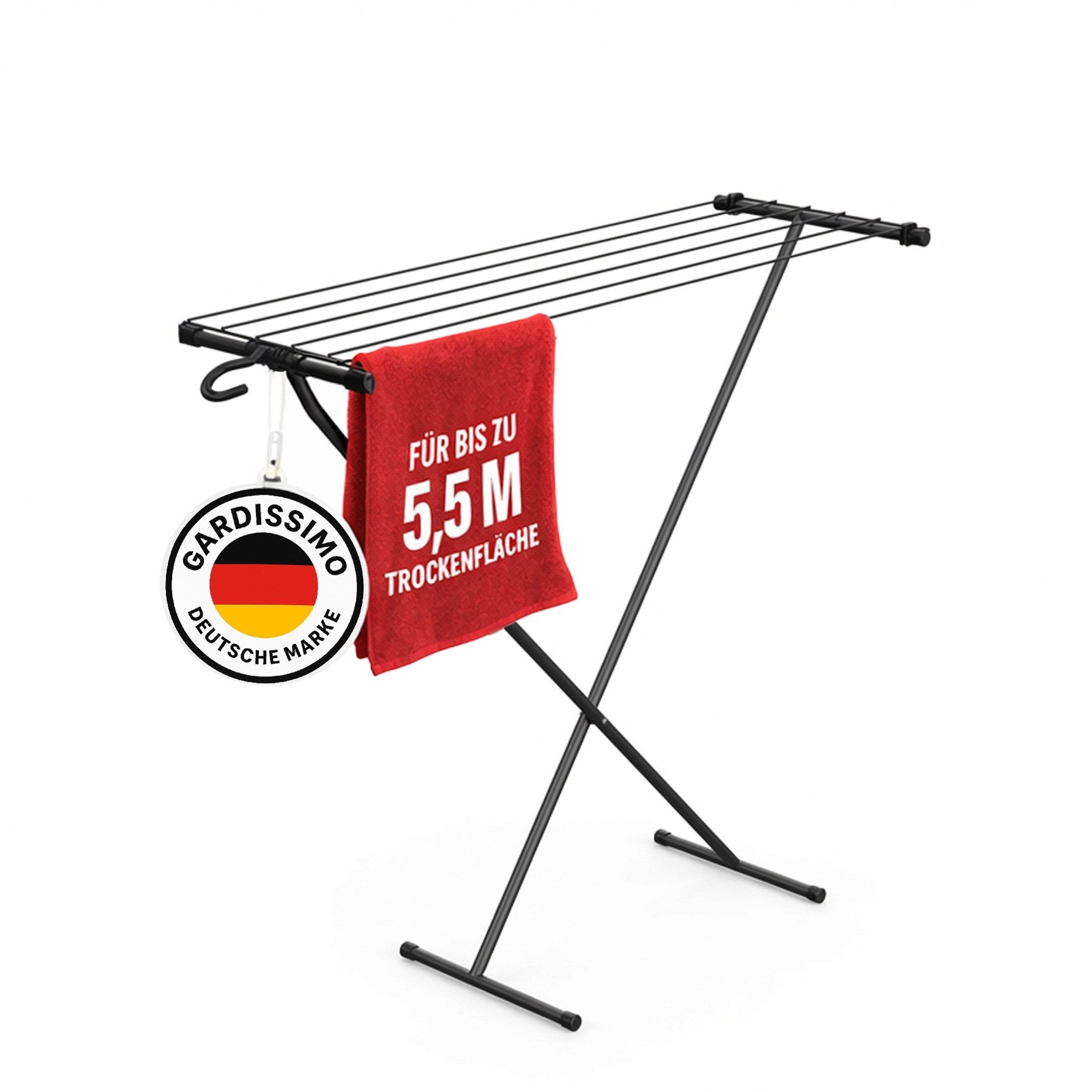 Gardissimo Wäscheständer Space klein und schmal klappbar Wäschetrockner, klappbar ideal für kleine Räume wie Bad Balkon etc.