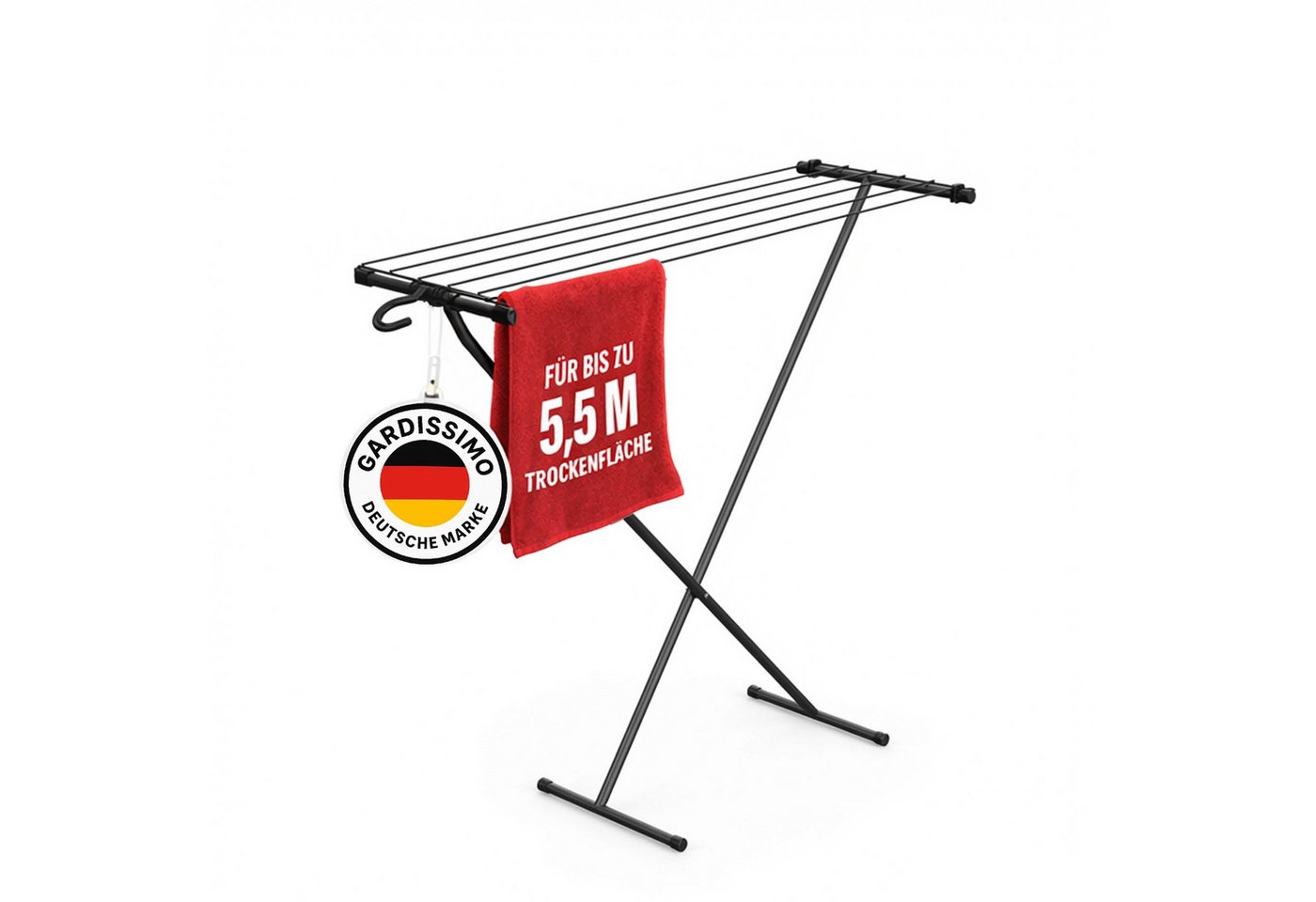 Gardissimo Wäscheständer Space klein und schmal klappbar Wäschetrockner, klappbar ideal für kleine Räume wie Bad Balkon etc.