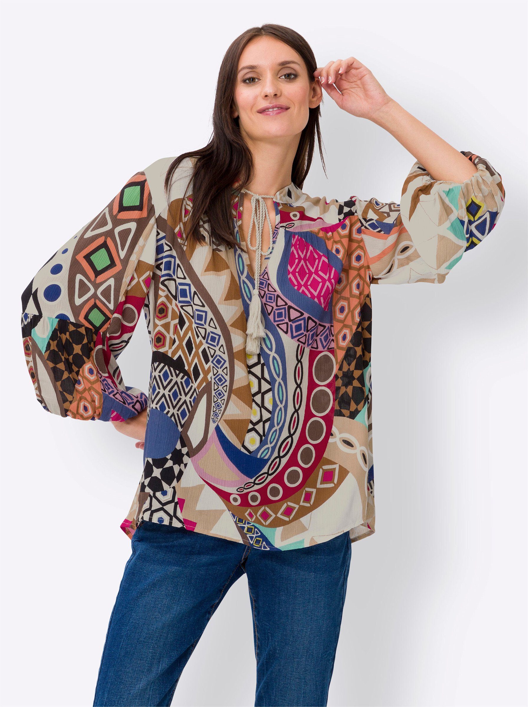 heine Klassische Bluse Druckbluse Langarm