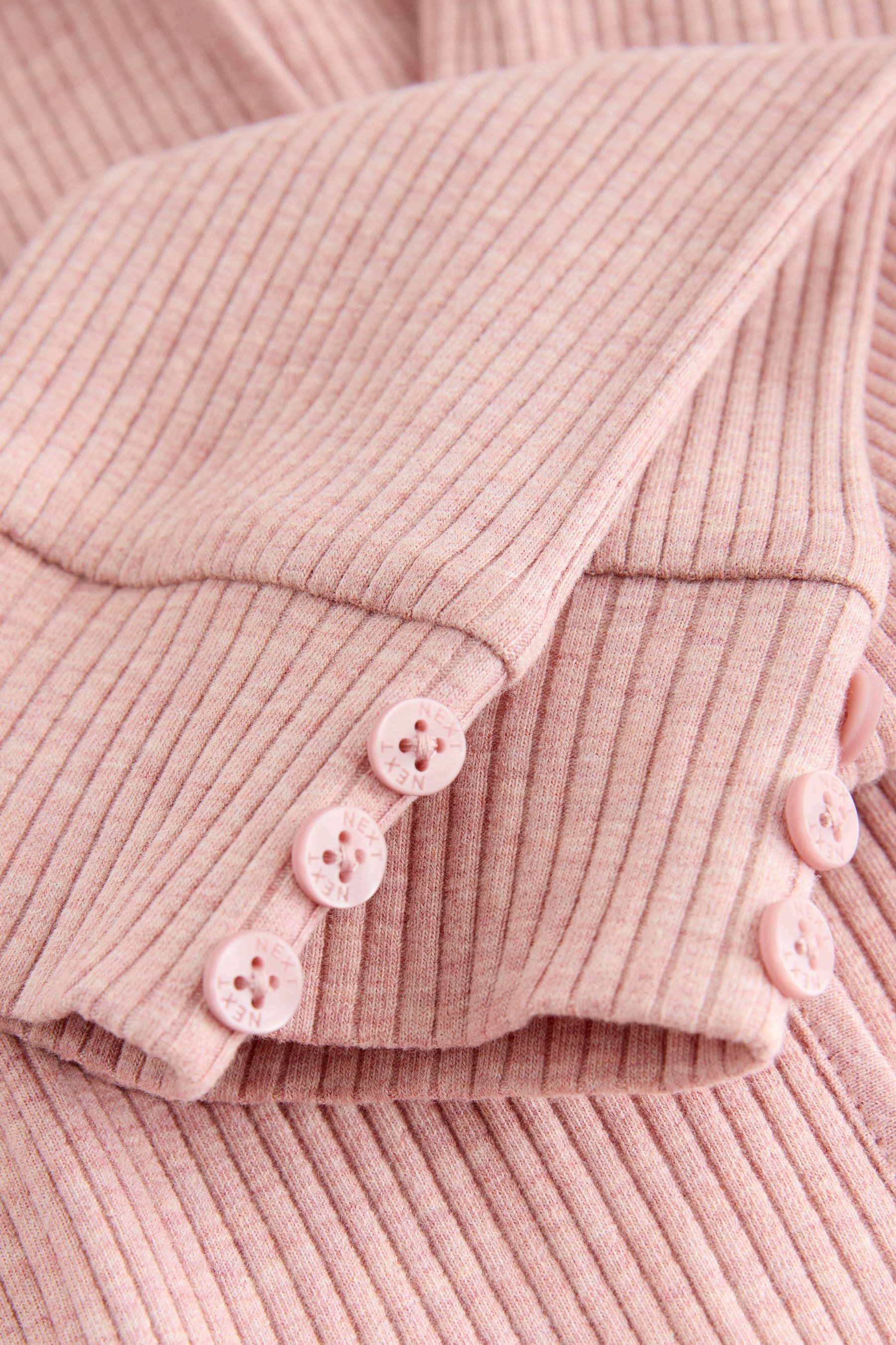Next Langarmshirt & Leggings Gerippte Kapuzenstrickjacke und Leggings im Set (2-tlg) – Bild 5 von 5