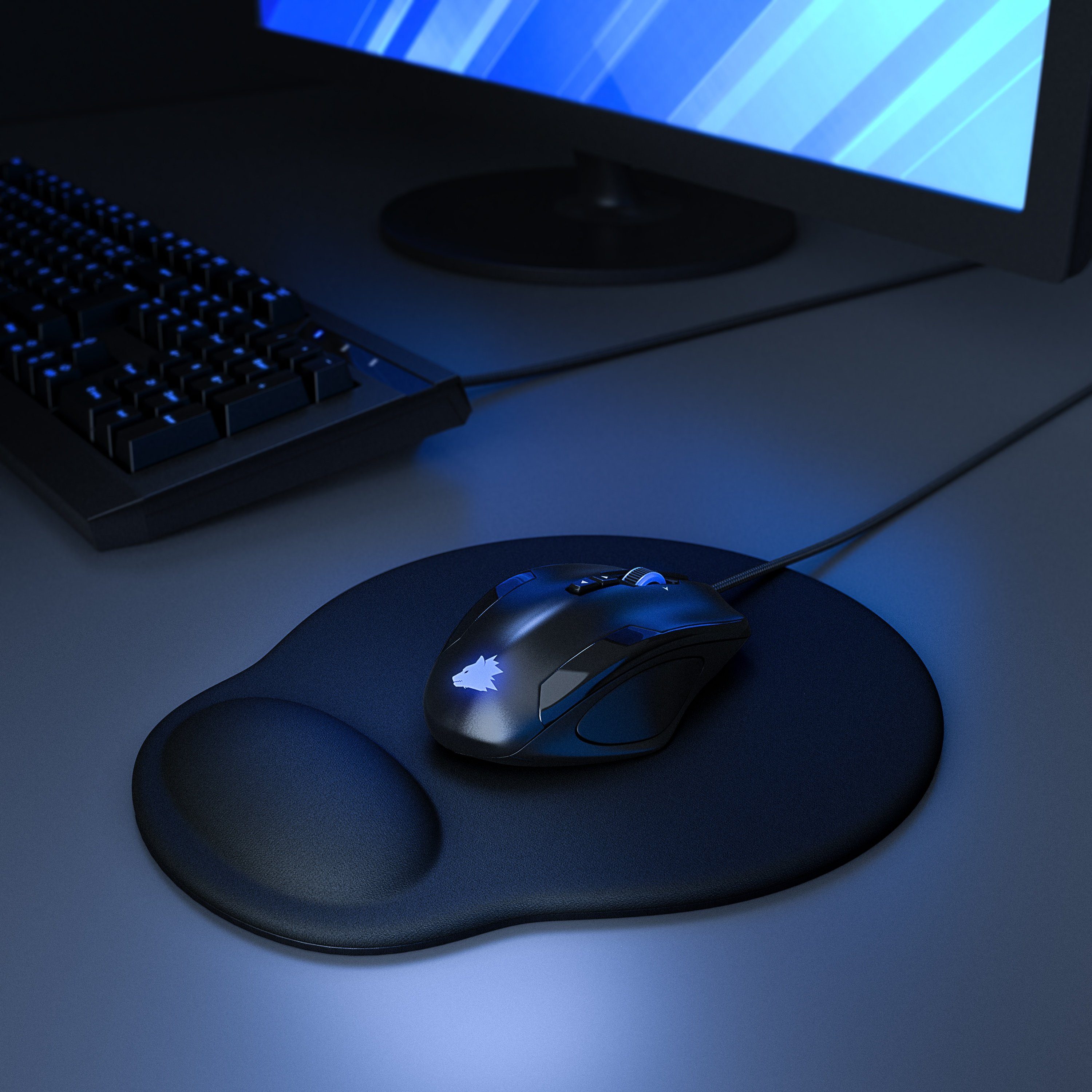 CSL Mauspad Office Gel Mousepad mit ergonomischer Handgelenkauflage, (1-St), Office Gel Mousepad mit ergonomischer Handgelenkauflage,schwarz