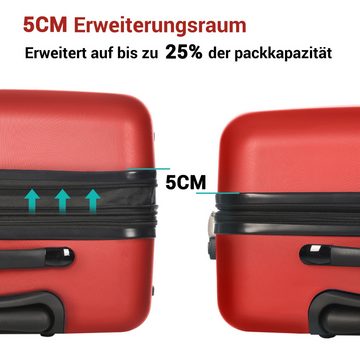 PFCTART Business-Koffer Rot Handgepäck 4 Rollen ABS-Material