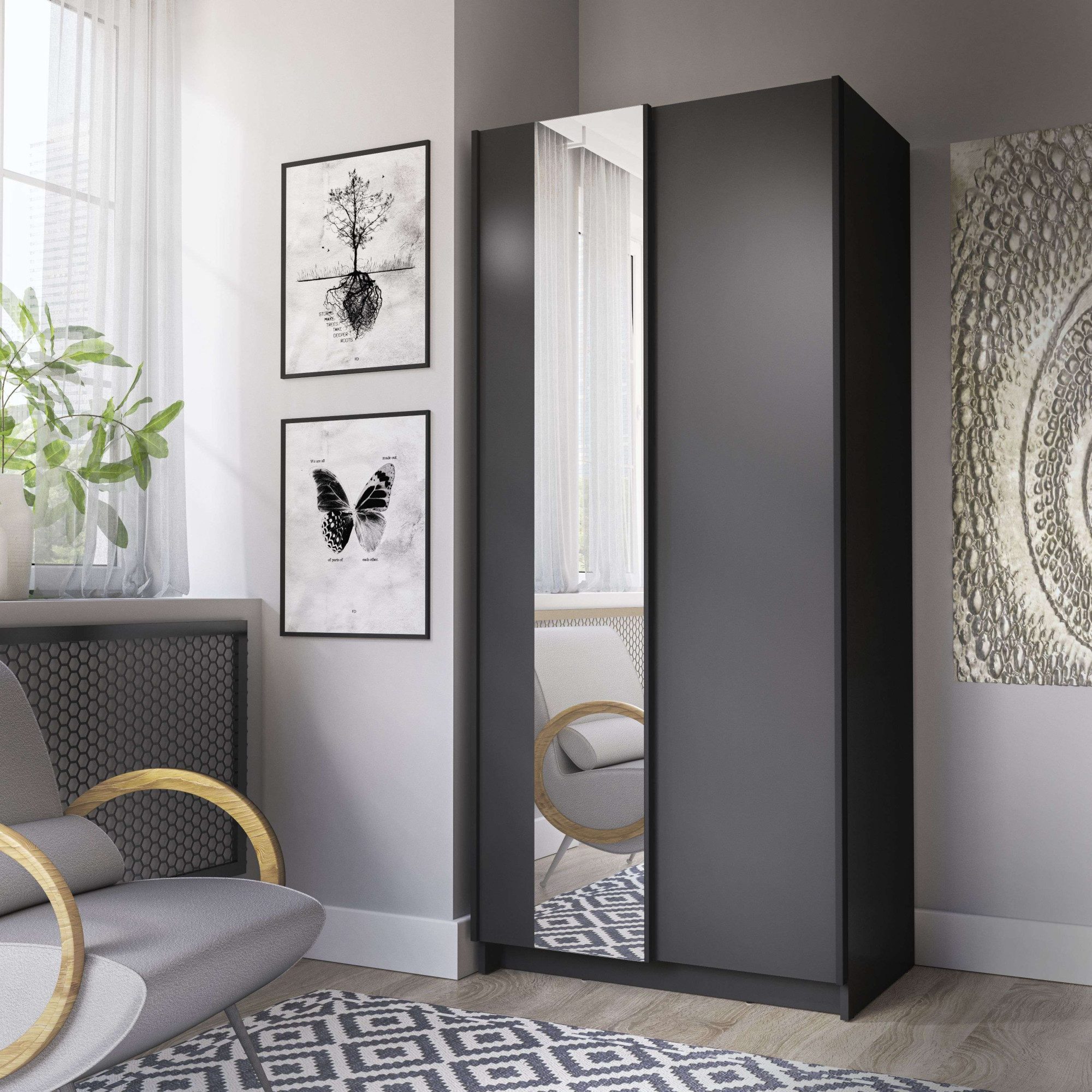 Home affaire Kleiderschrank "Hildreth, Wäscheschrank, Schwebetüren, Versand günstig online kaufen