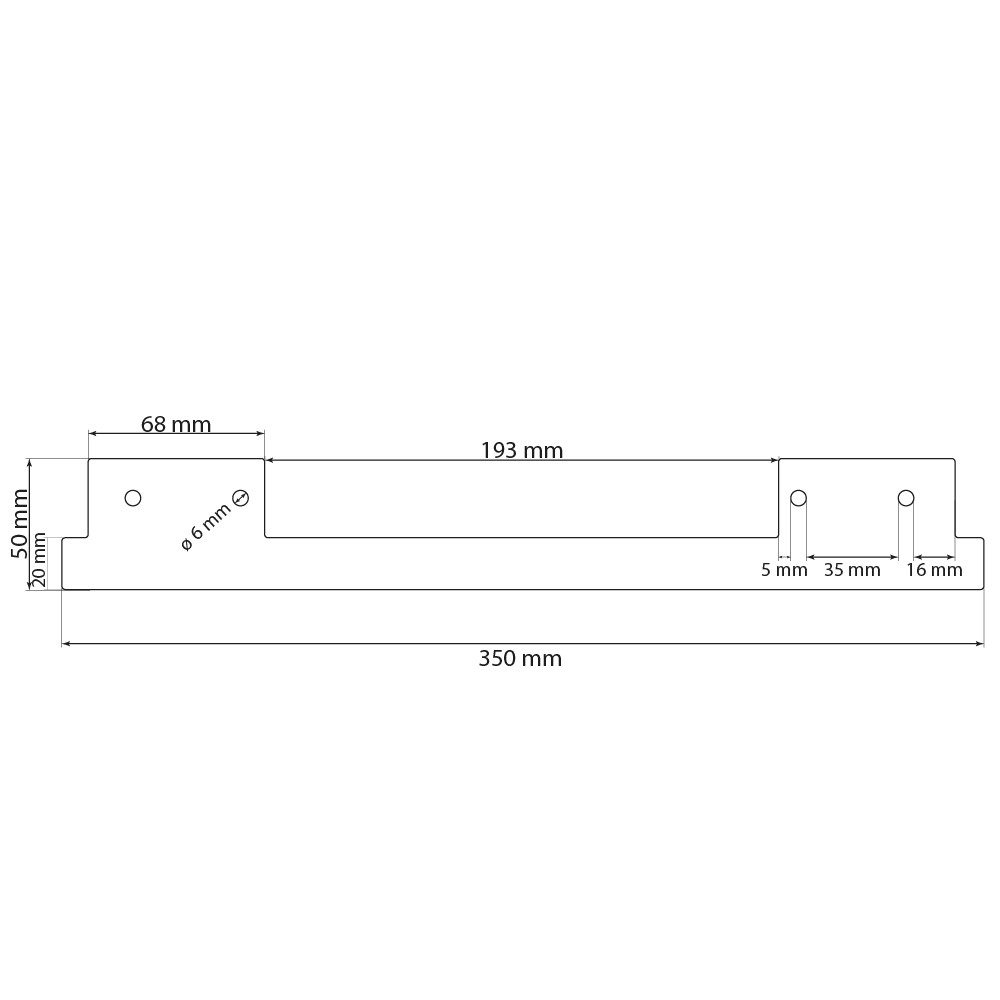 Prima-Online Möbelfuß Rechteckiges Metall-Möbelbein 35/50cm Schwarz Matt Möbelfuß Schrankfuß, (2-St) – Bild 4 von 5