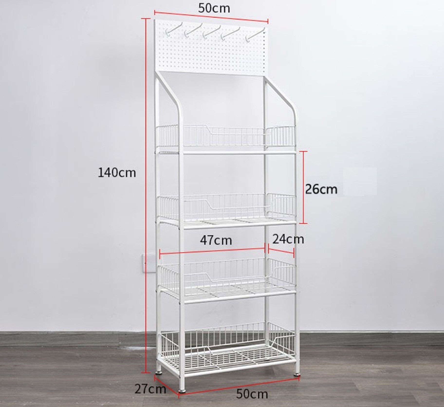 BAYLI Mehrzweckregal Ladenregale Einzelhandel - 140x50x27 cm Supermarktregale - Ladeneinric