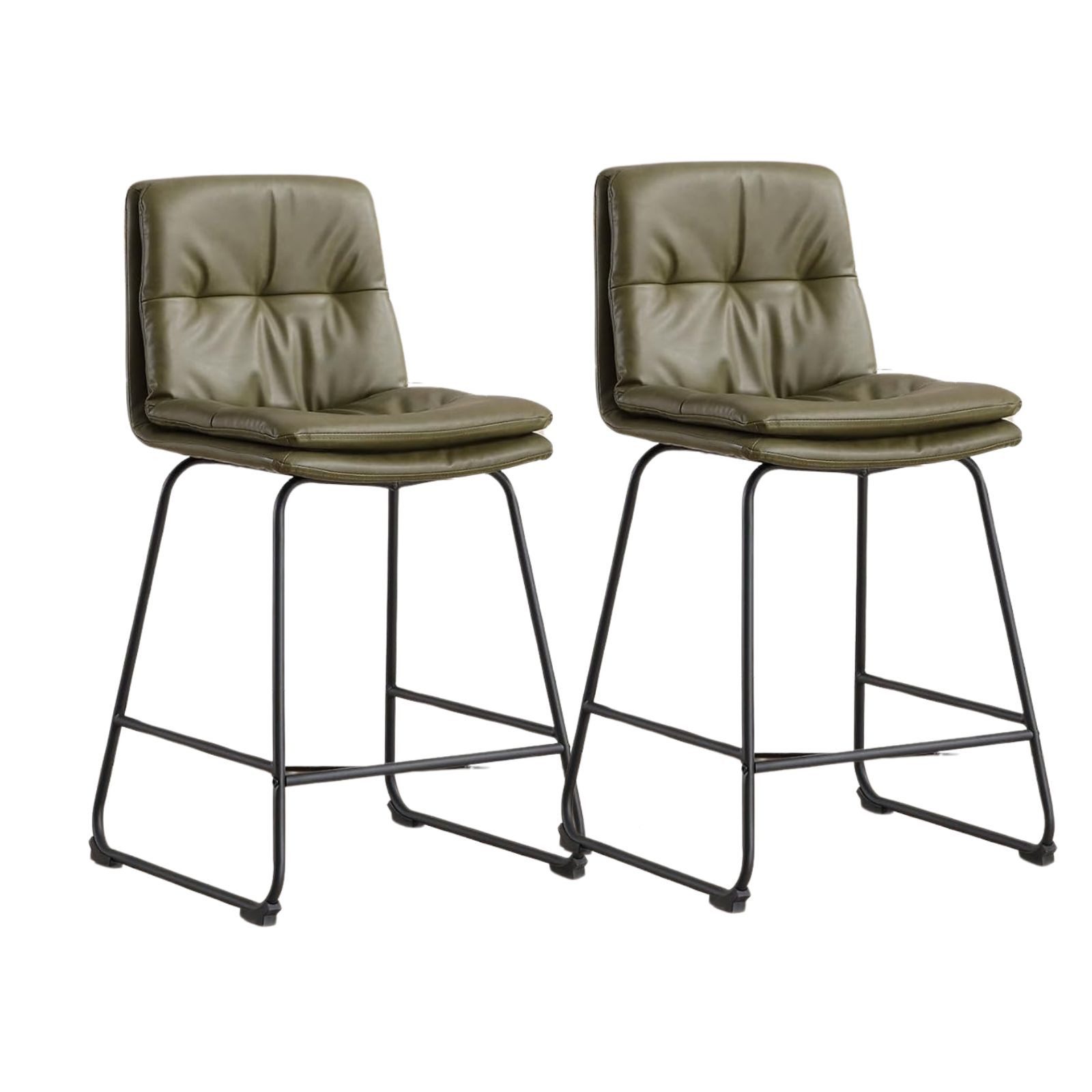 WAHSON OFFICE CHAIRS Barhocker 2er Set,PU-Leder/Kunstfell mit Lehne,doppelt günstig online kaufen