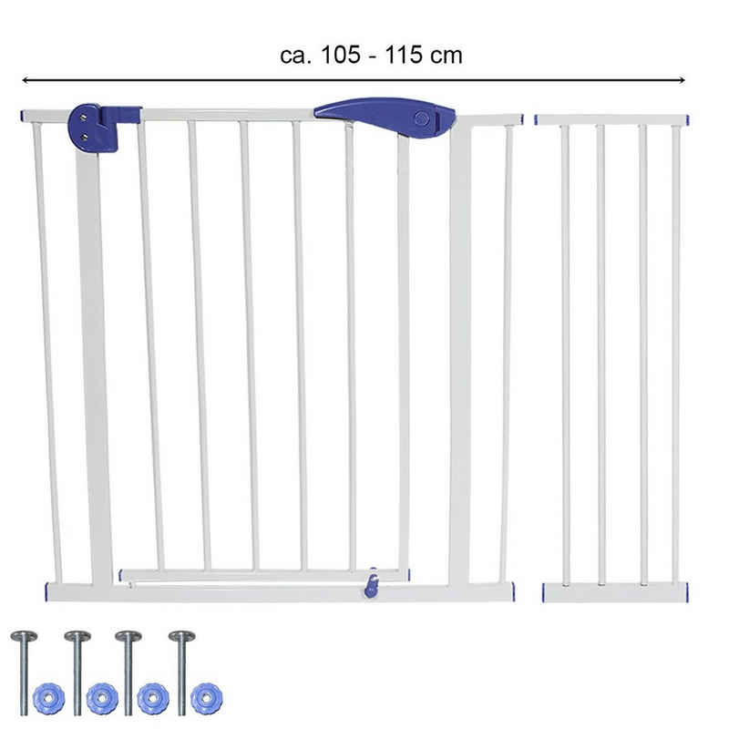 HELO24 Treppenschutzgitter Türgitter Türschutzgitter 105 - 115 cm