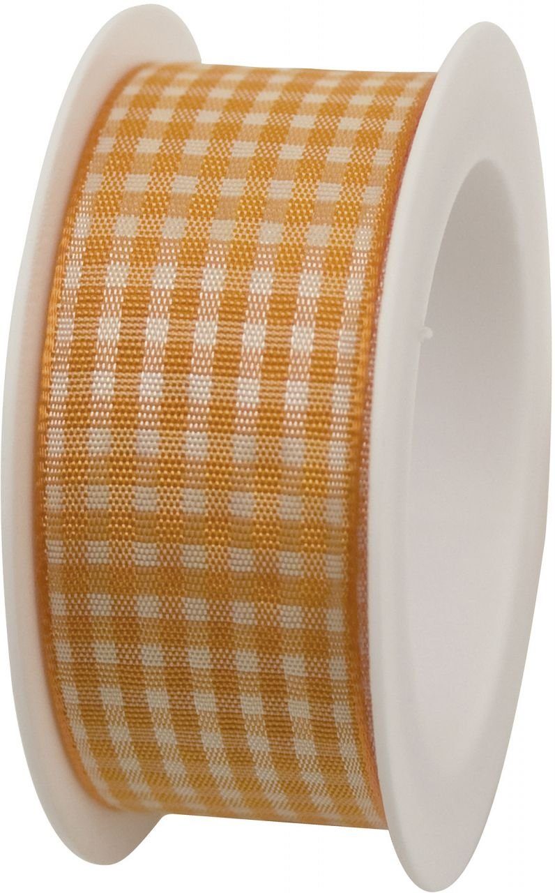 Geschenkpapier 25 Band Atelier Vichy Braun Company orange Braun+Company 2 m & mm x