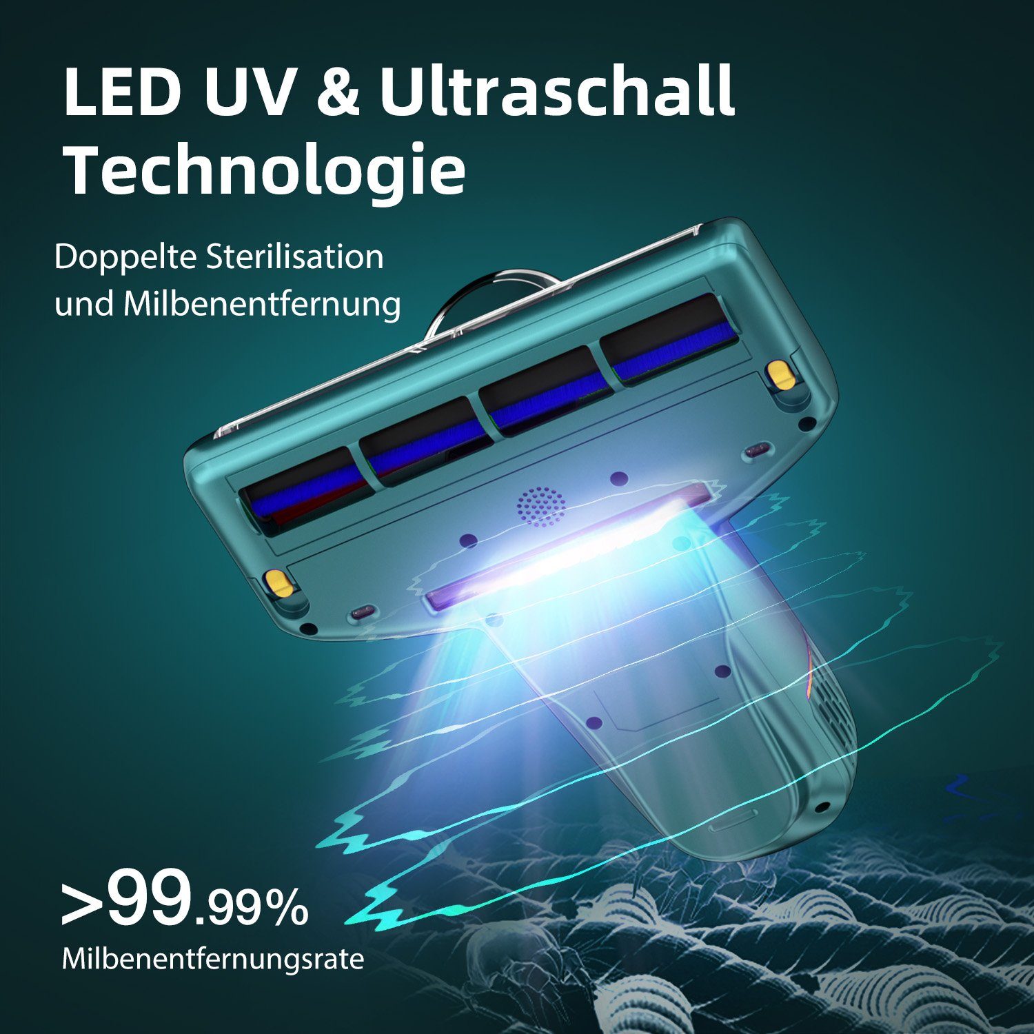 Jimmy Matratzenreinigungsgerät BX6 Handstaubsauger Milbensauger, 600,00 W, beutellos, UV-C Light, Dust Mite Sensor, Ultrasonic Function
