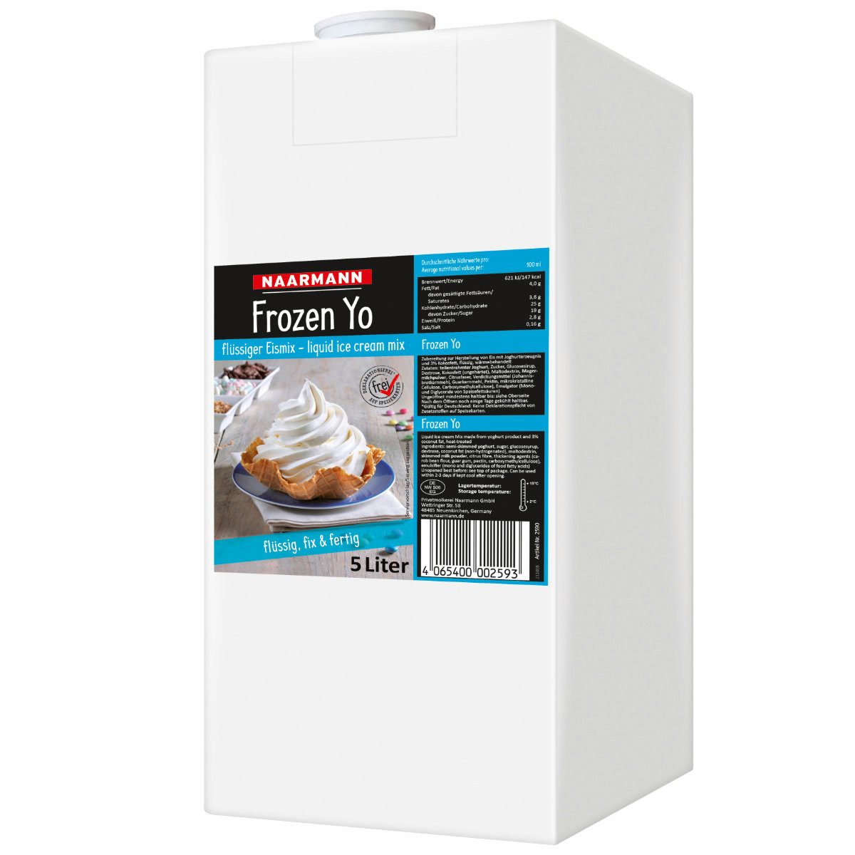 NAARMANN Milch, Naarmann Frozen Yoghurt Eismix frischer Joghurtgeschmack 5000ml