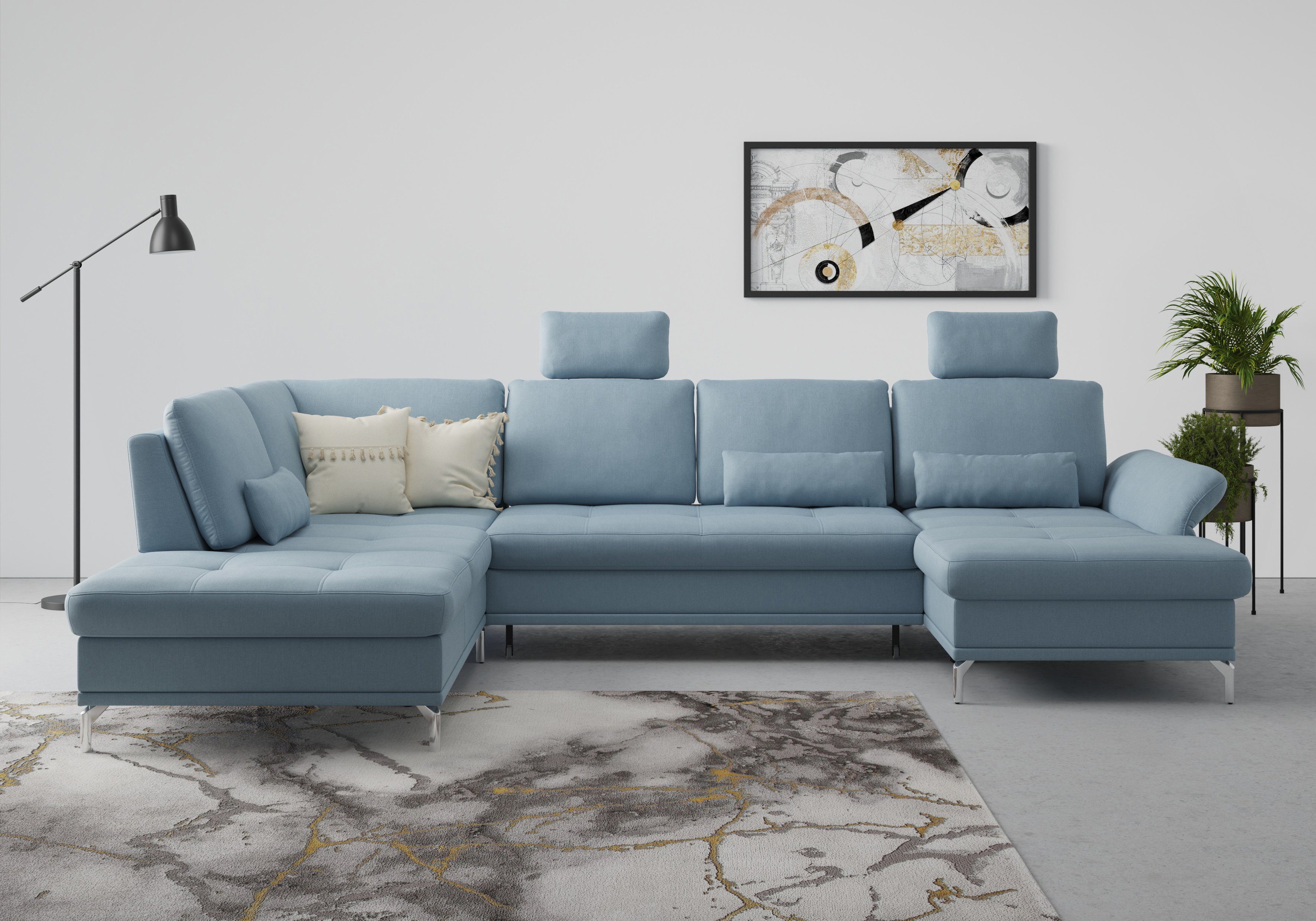 INOSIGN Wohnlandschaft "Palm Beach U-Form" Federkern, mit Sitztiefenverstel günstig online kaufen