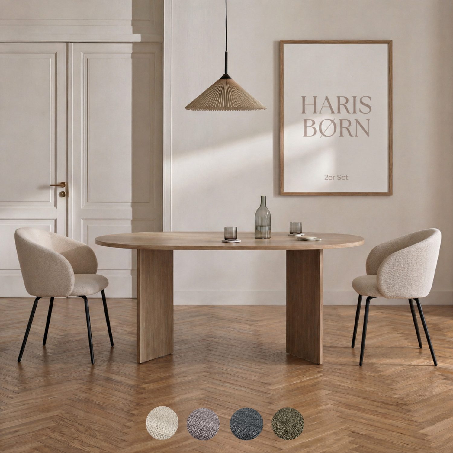 Haris Børn Esszimmerstuhl NØR (versch. Farben) - Bequeme Polster Esszimmerstühle mit Armlehne (Set, 2 St), Premium Esstisch Stühle & Wohnzimmerstühle - Moderne Stühle Esszimmer