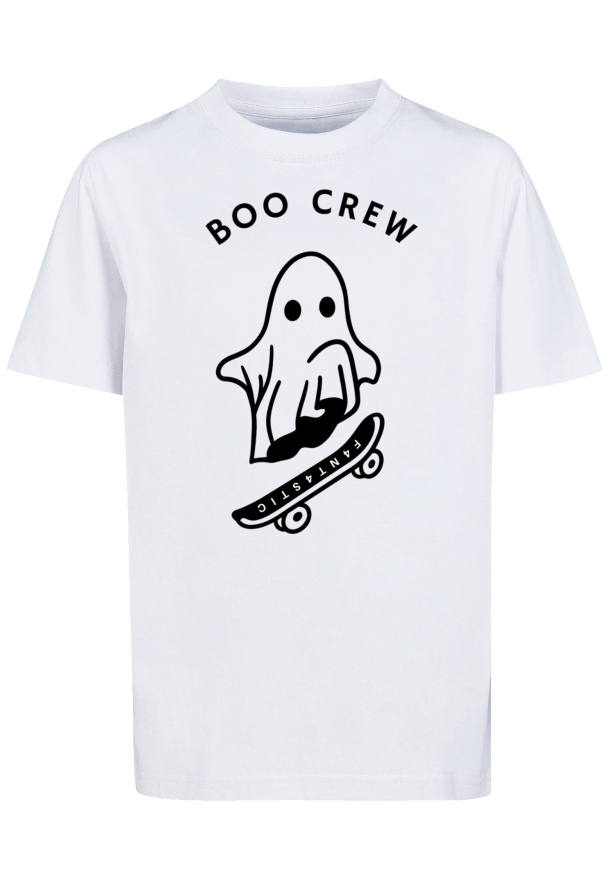 Print Halloween Boo F4NT4STIC weiß Crew T-Shirt