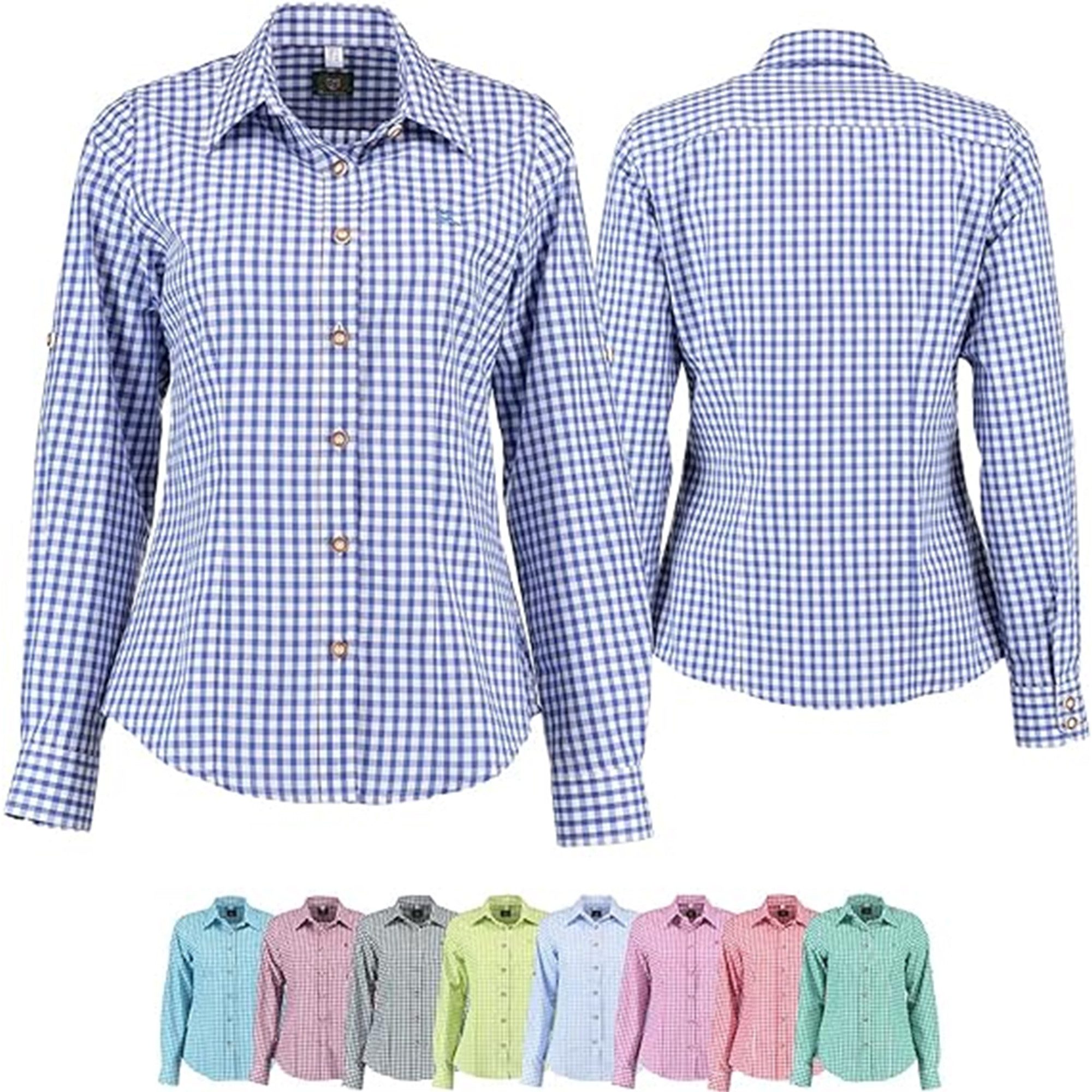 German Wear Trachtenbluse GW-OB13 Trachtenbluse für Trachten lederhosen bluse Trachtenmode kariert