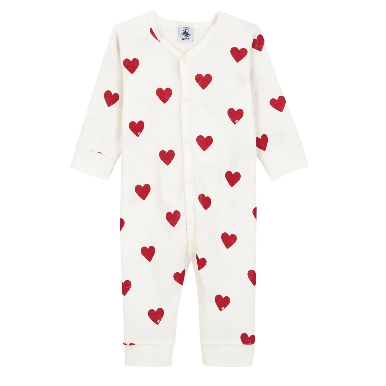 Strampler Petit Bateau Baby-Strampler mit Herzmotiv aus Baumwolle