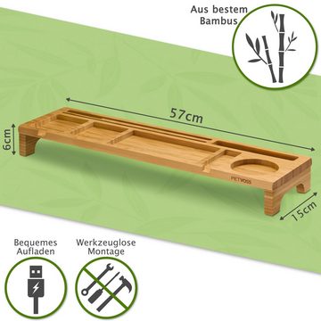PIETVOSS Organizer Schreibtisch-Organizer aus Bambus-Holz, aus Bambus-Holz