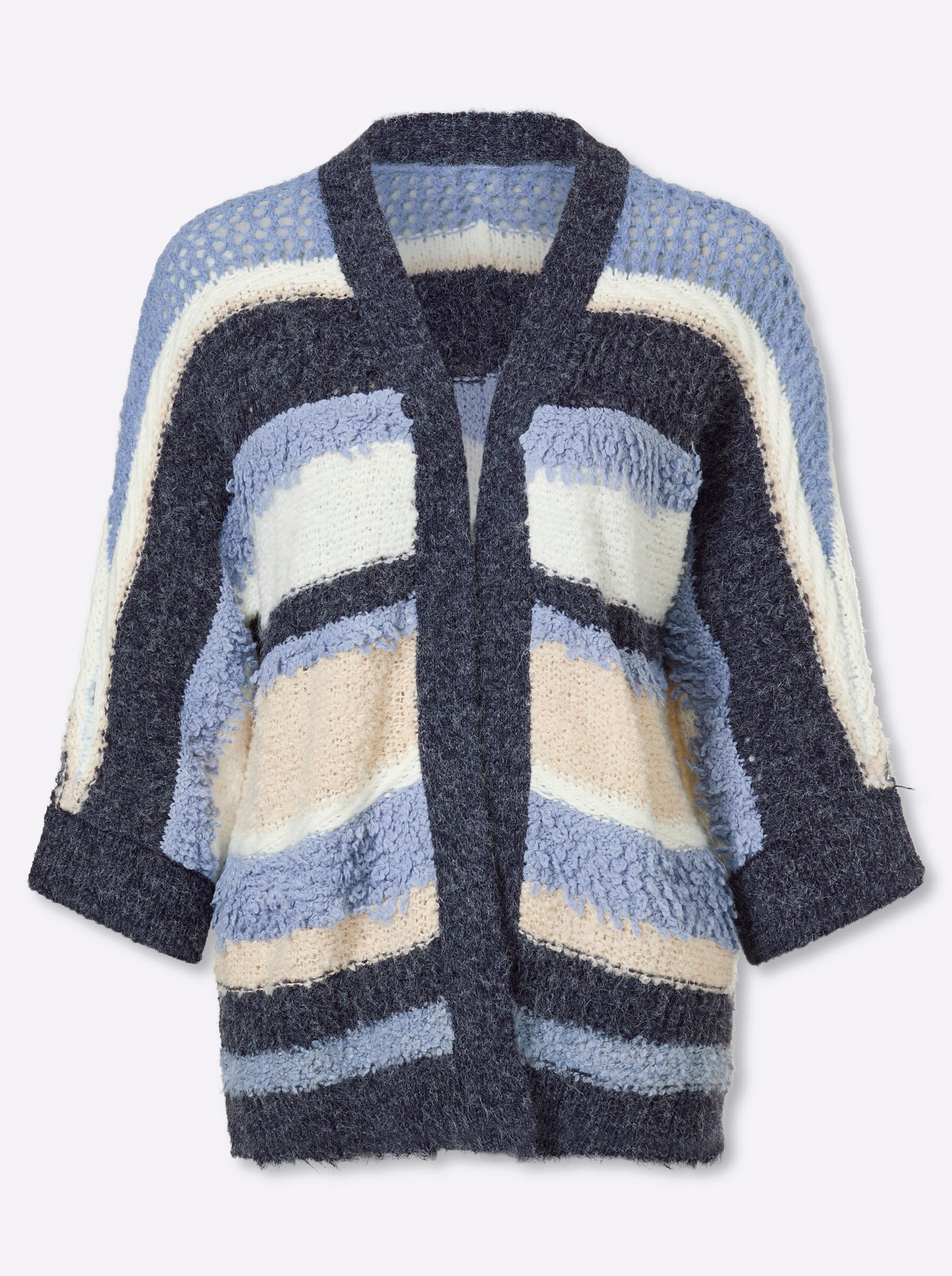 heine Strickjacke Strickjacke 3/4-Arm Ajourstrick – Bild 3 von 5