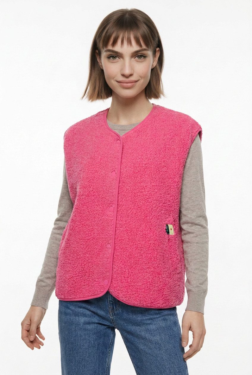 pieces Plüschweste PCKATTY TEDDY VEST NOOS BC Kunstfaser