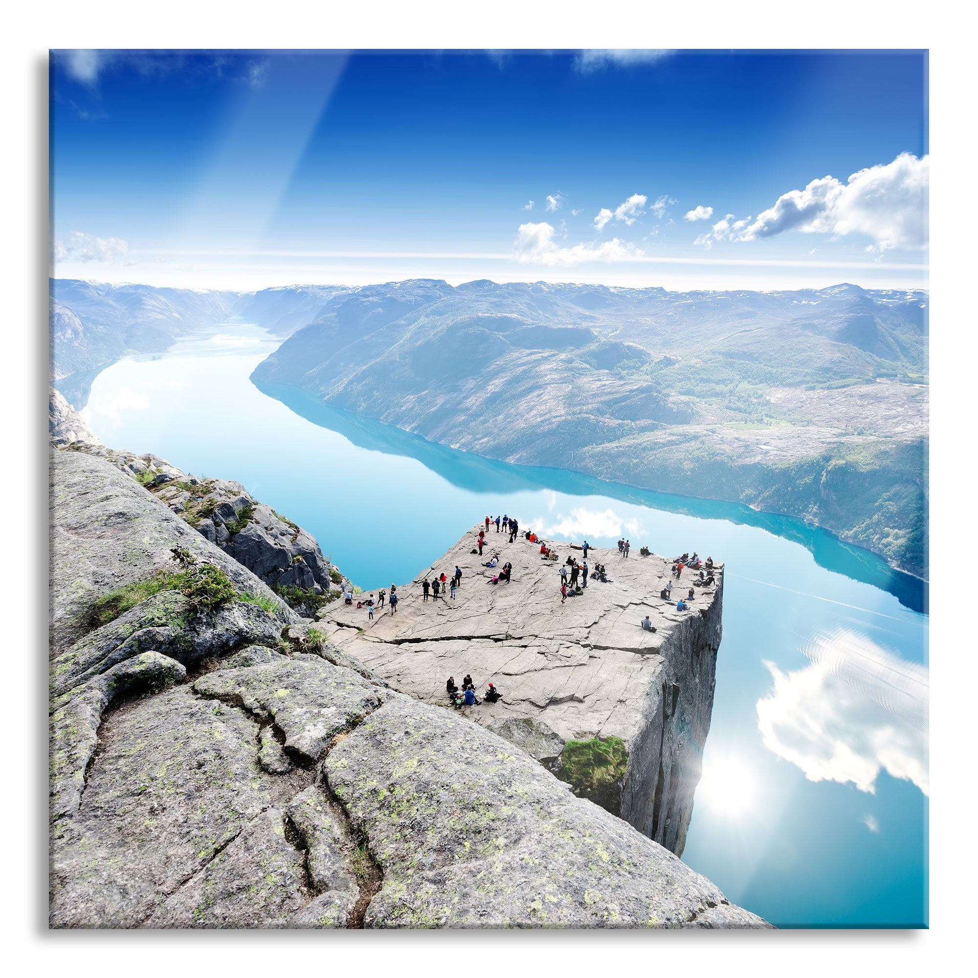 Abstandshalter Echtglas, Preikestolen Preikestolen Norwegen Norwegen, Glasbild Glasbild (1 inkl. Aufhängungen Pixxprint Lysefjord St), Lysefjord und aus