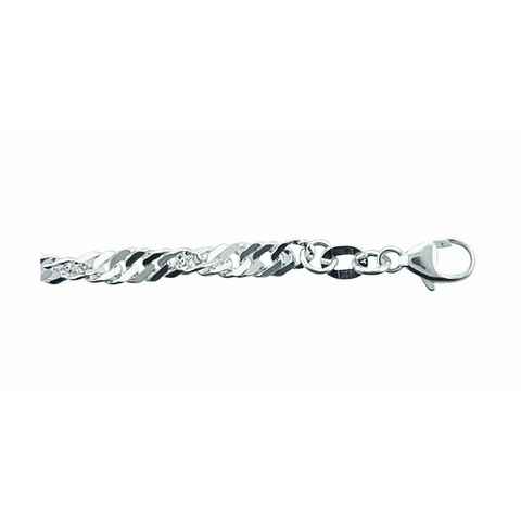 Adelia´s Silberkette 925 Silber Singapur Halskette 42 cm Ø 3,5 mm, Silberschmuck für Damen