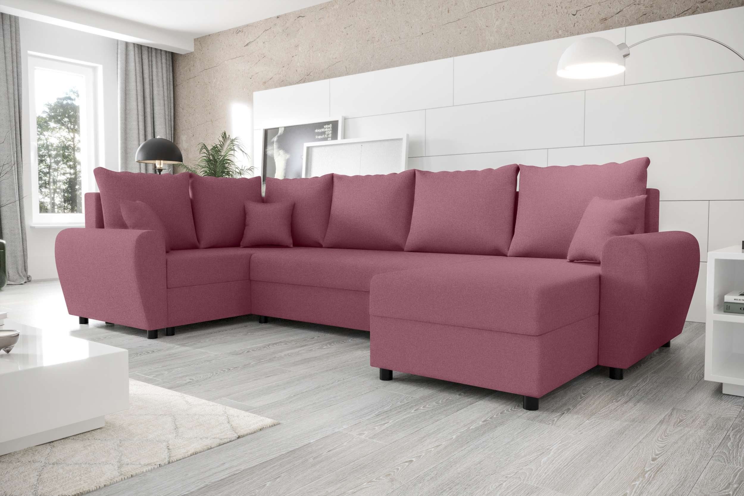 Bettkasten, Wohnlandschaft mit Stylefy Bettfunktion, Sitzkomfort, mit Haven, Modern Eckcouch, Sofa, Design U-Form,