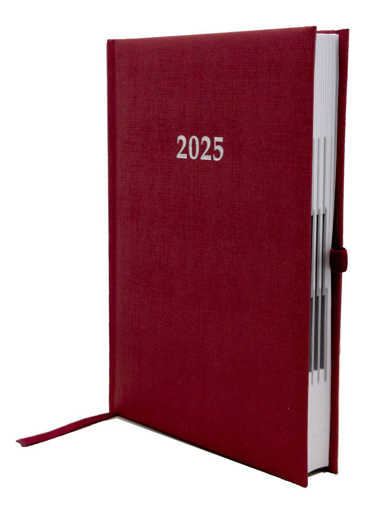 ADINA Buchkalender 2025 ADINA Buchkalender Chefplaner A5 rot-metallic 1 Tag 1 Seite auch