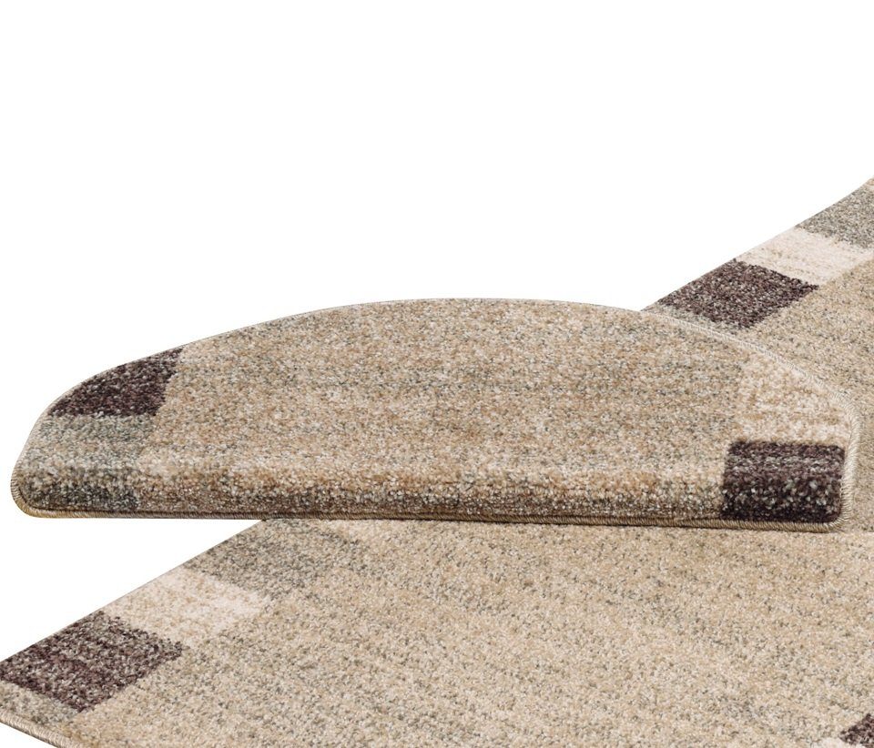 Peyer Syntex Stufenmatte Stufenmatten modern Design, 5 Stück, halbrund, Höhe: 3.5 mm, mit Bordüre Stufenmatte pflegeleicht modern design