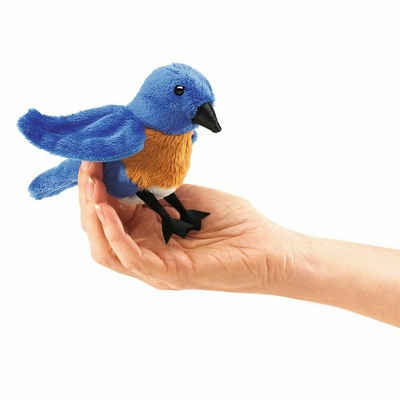 Folkmanis Handpuppen Fingerpuppe Folkmanis Fingerpuppe Mini Hüttensänger-Vogel blau 2755 (Packung)
