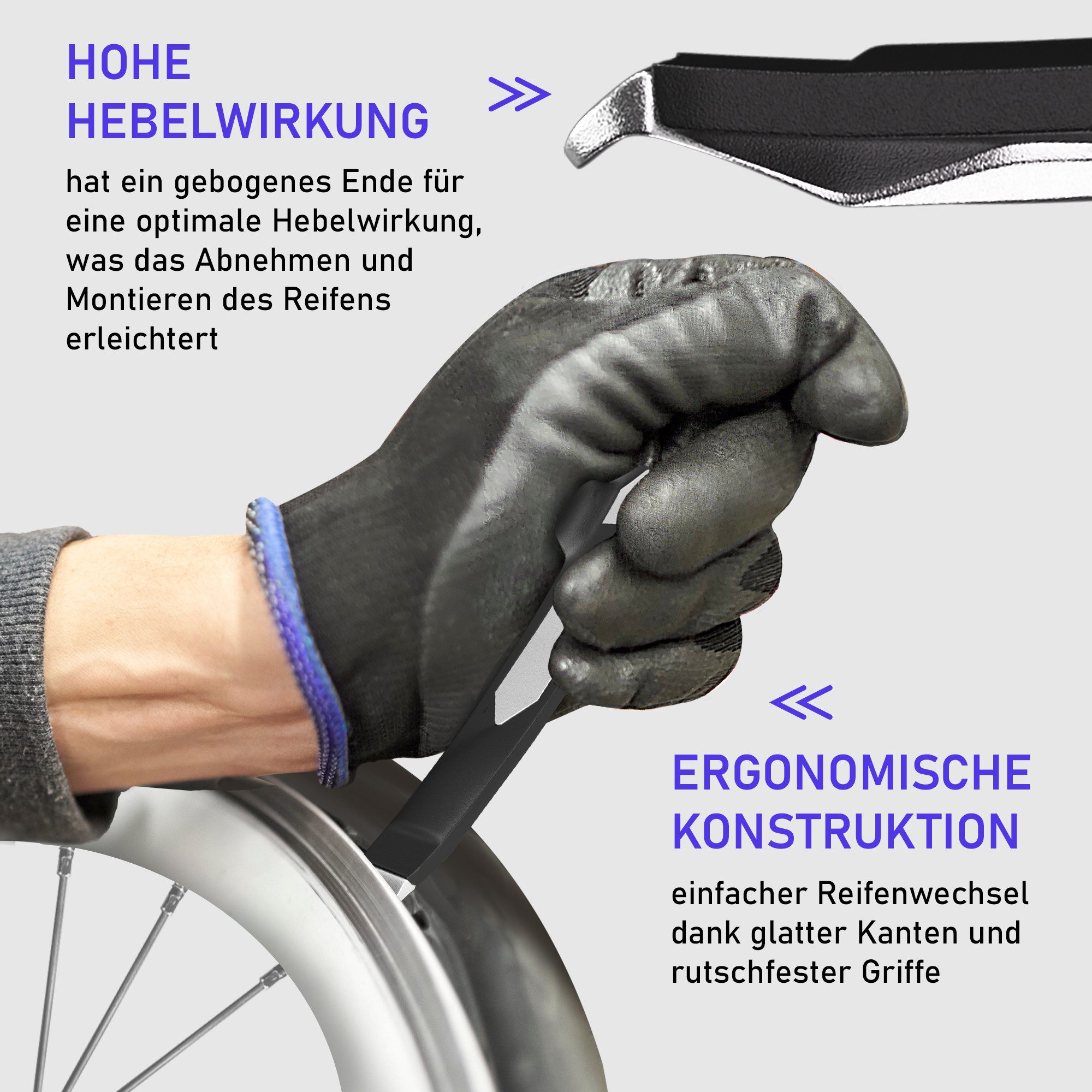 Optio Cycle bicycle tire levers, Optio Cycle tire repair kit, bicycle, 2x metal tire levers