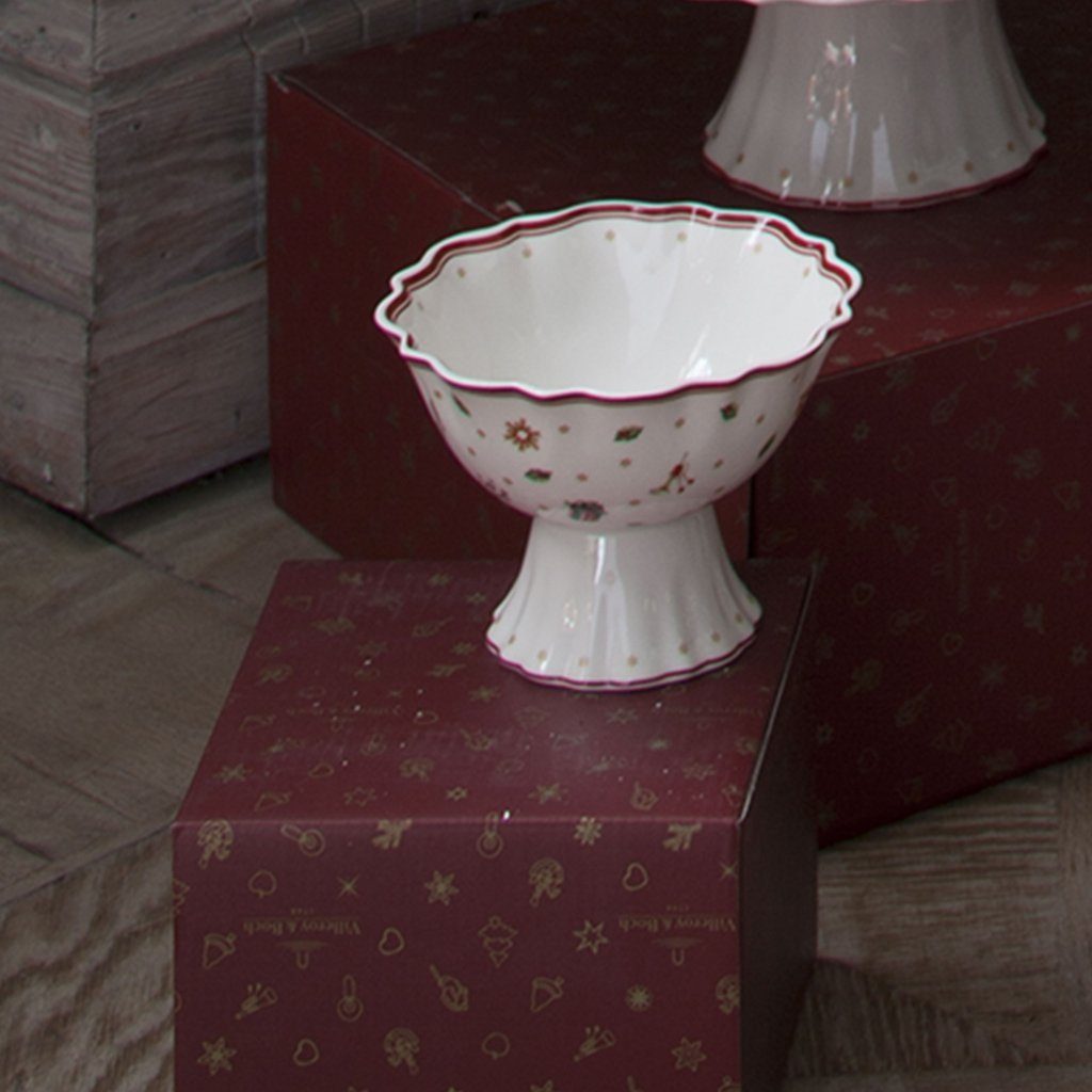 Villeroy & Boch Servierschüssel Toy's Delight Dessertschale auf Fuß, Porzellan, (1-tlg), Premium Porcelain, 1 Stck, Handw., mikrow.sicher