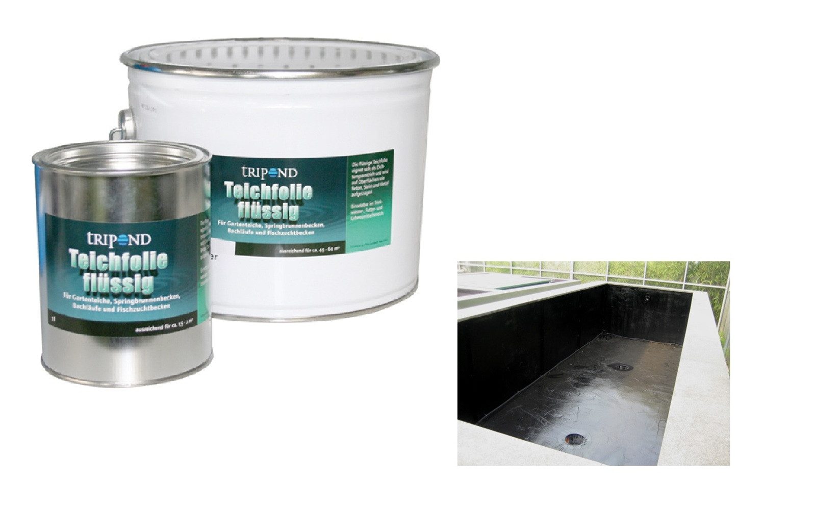 Tripond Teichfolie Tripond Teichfolie flüssig 10 L, schwarz ca. für 15 m²
