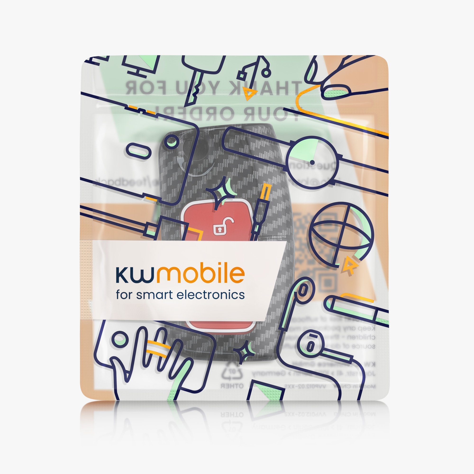 kwmobile Schlüsseltasche Autoschlüssel Hülle Schlüsselhülle 3-Tasten Cover Hardcover Case Autoschlüssel, - für Klappschlüssel Ford Schutzhülle