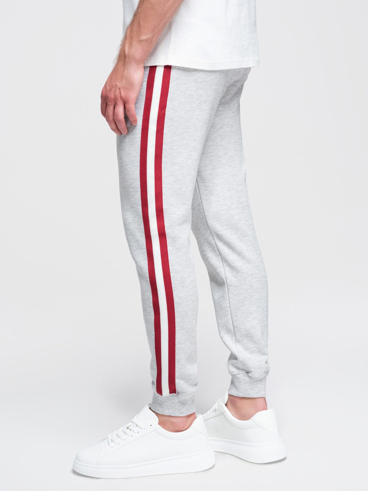 OMBRE Sweathose Sweatpants mit Paspeln und gerippten Beinen – Bild 3 von 5