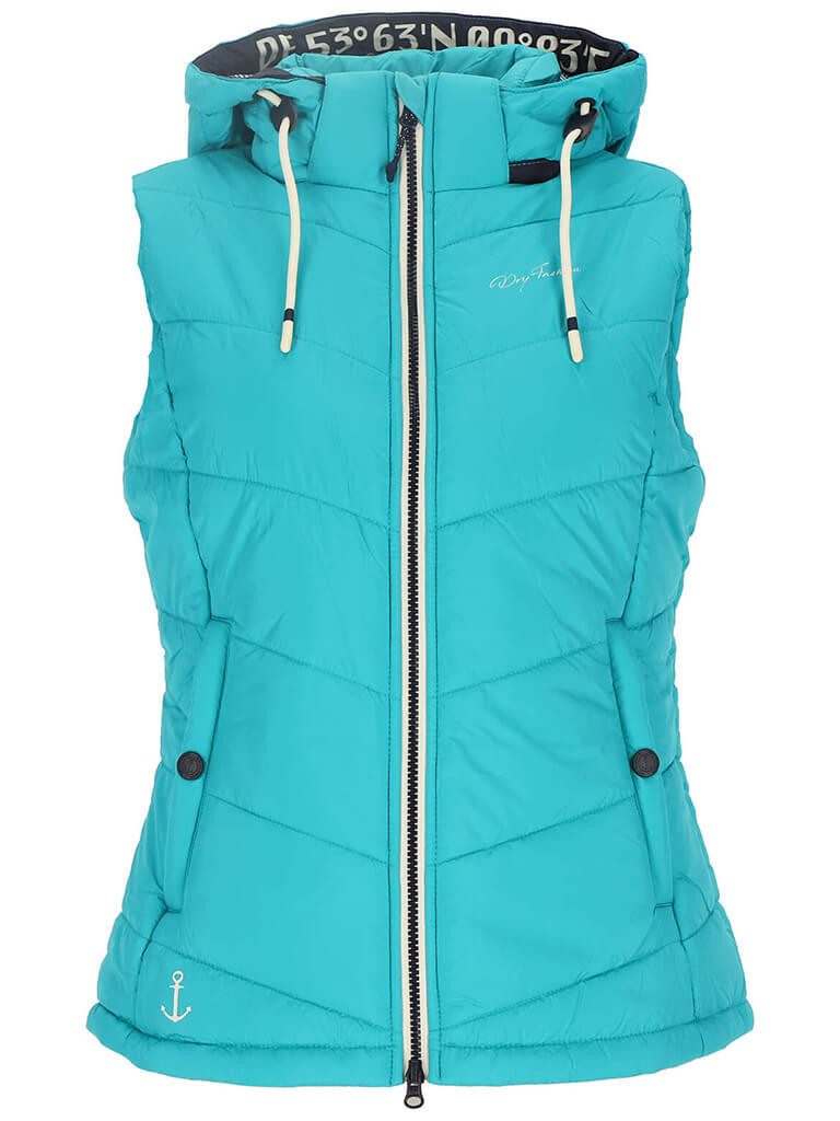 Dry Fashion Steppweste Damen Weste Rügen mit abnehmbarer Kapuze und taillie günstig online kaufen