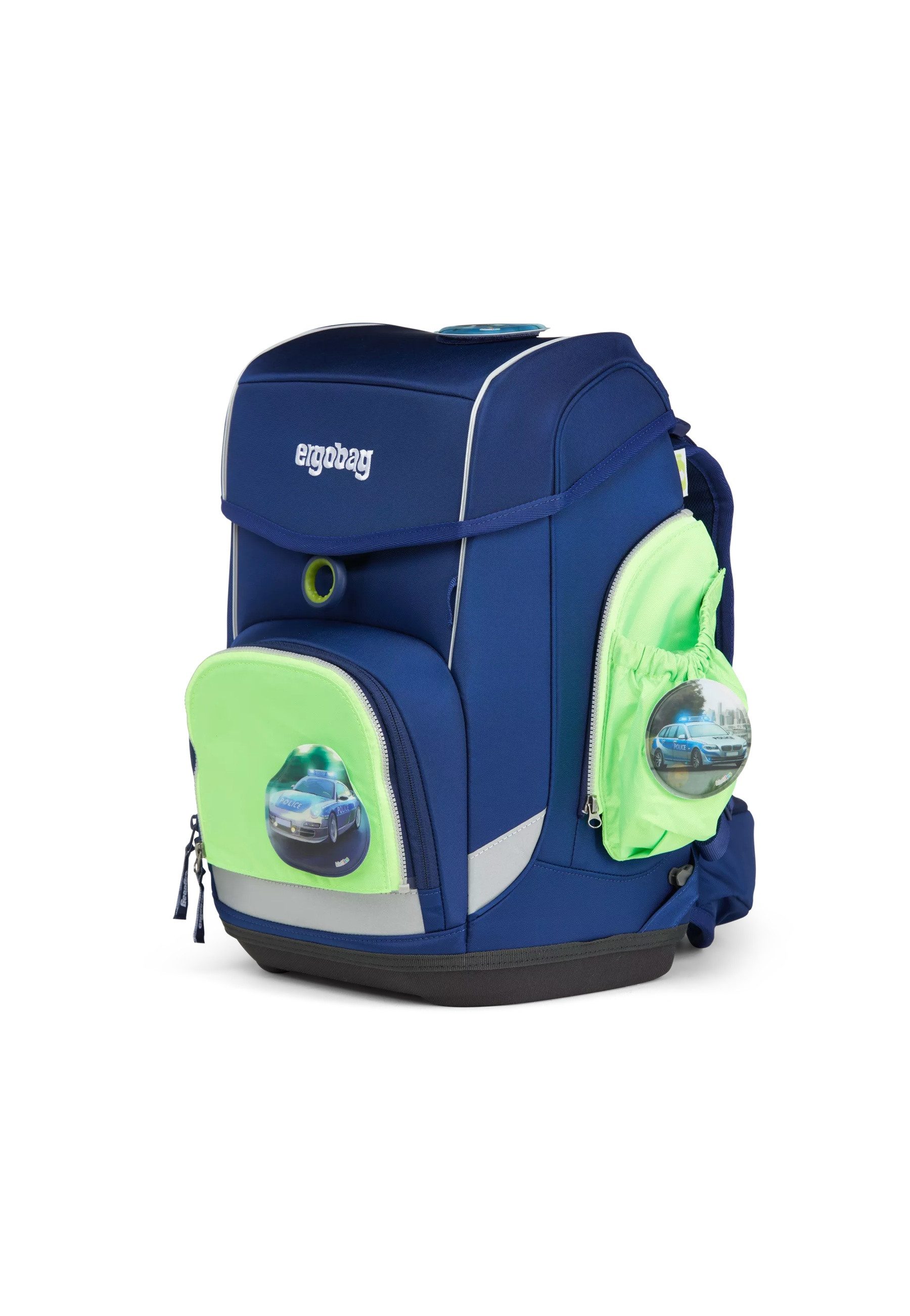 ergobag Schulranzen pack Seitentaschen Zip Set . (3-tlg), reflektierend